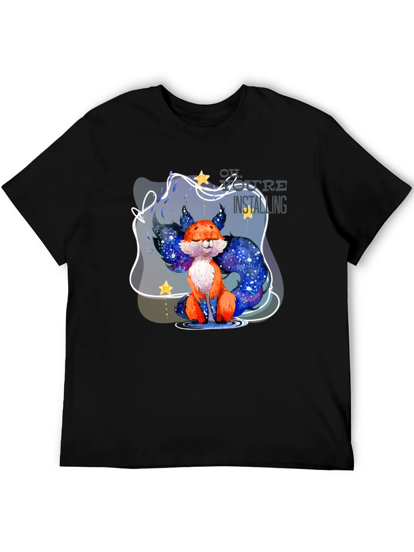 Black Galaxy Fox T-Shirt view 5