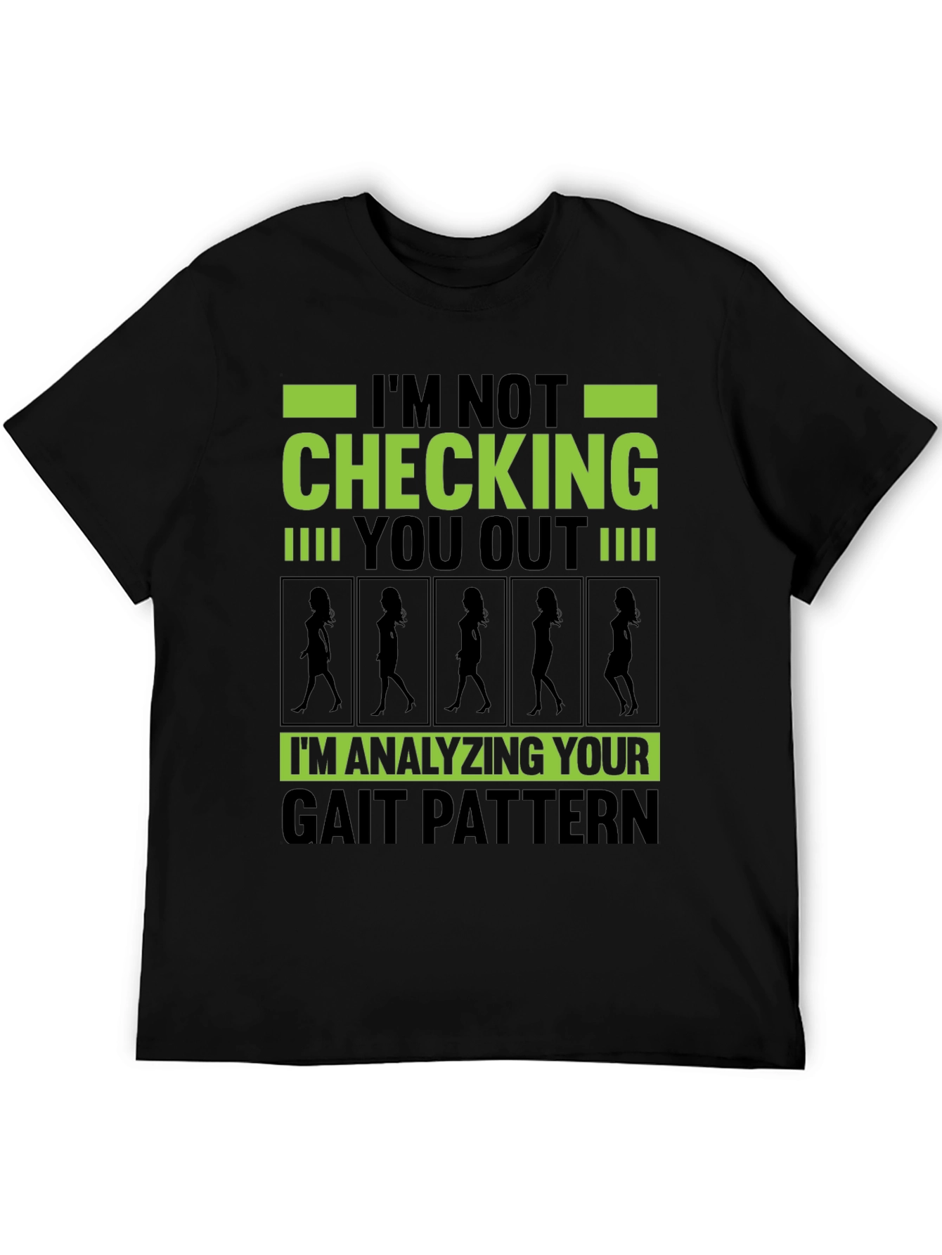 Black Funny Gait Pattern Analysis T-Shirt view 5
