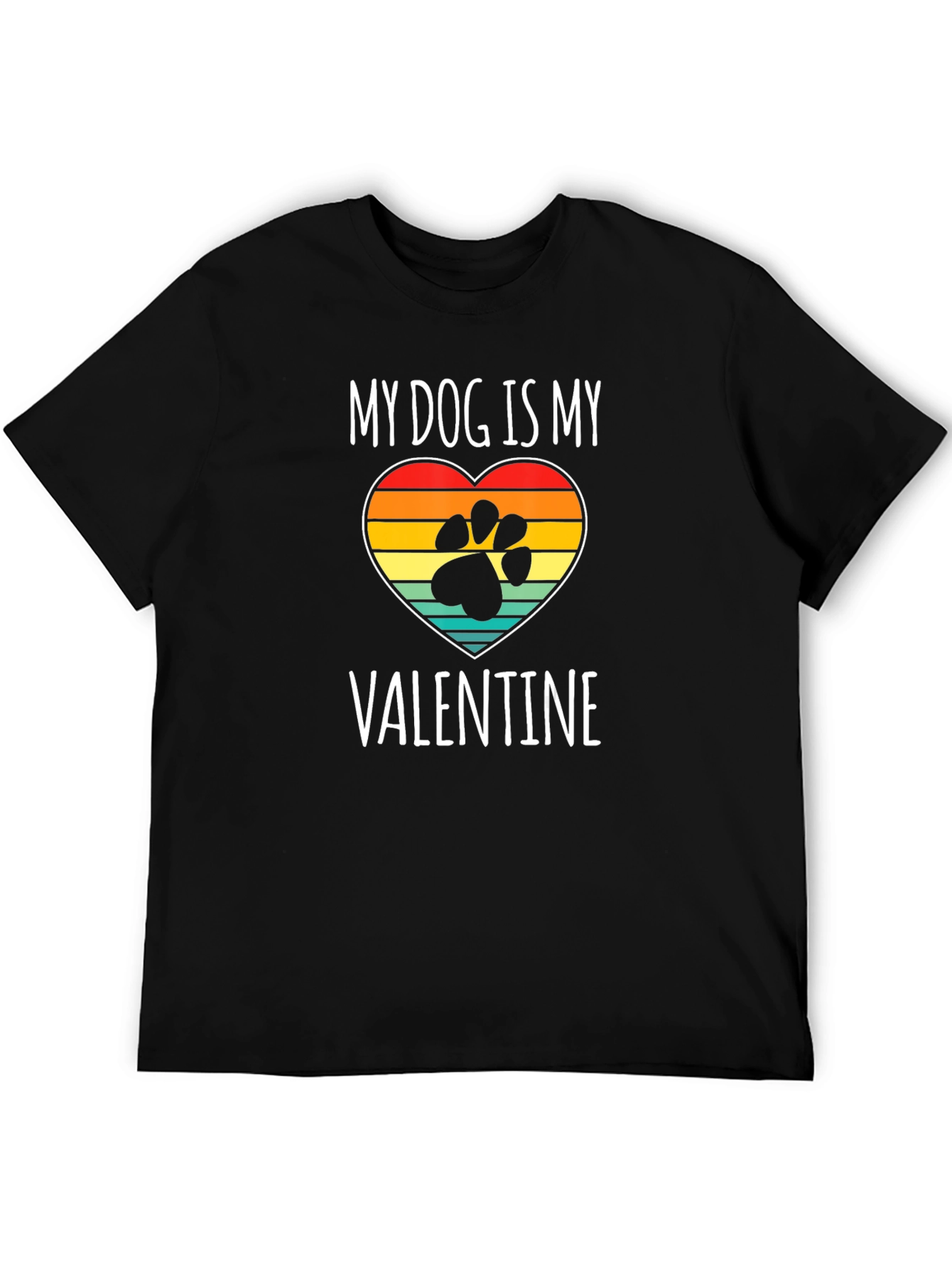 Black My Dog is My Valentine T-Shirt view 5