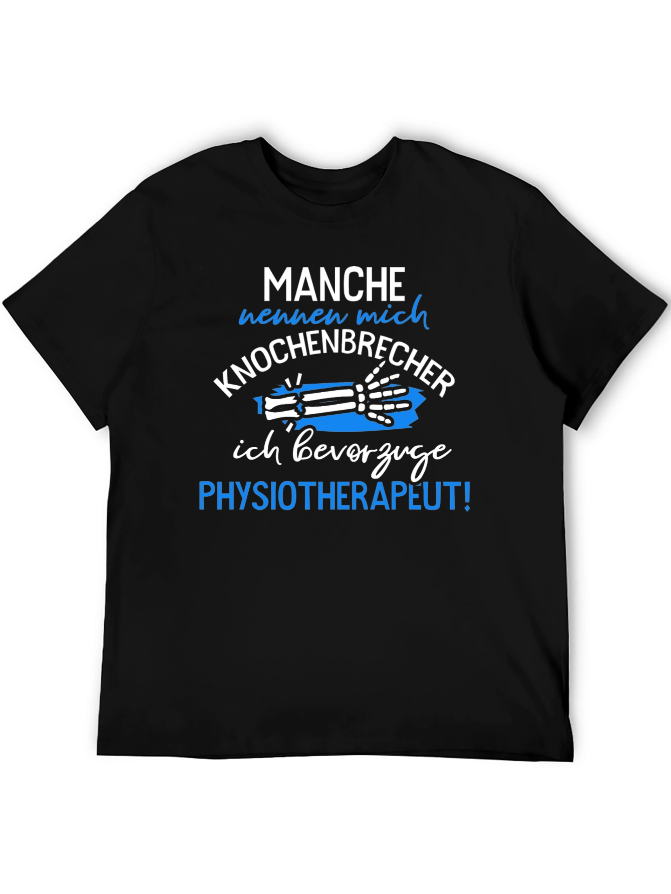 Black Funny Physical Therapist T-Shirt - Knochenbrecher Design view 5