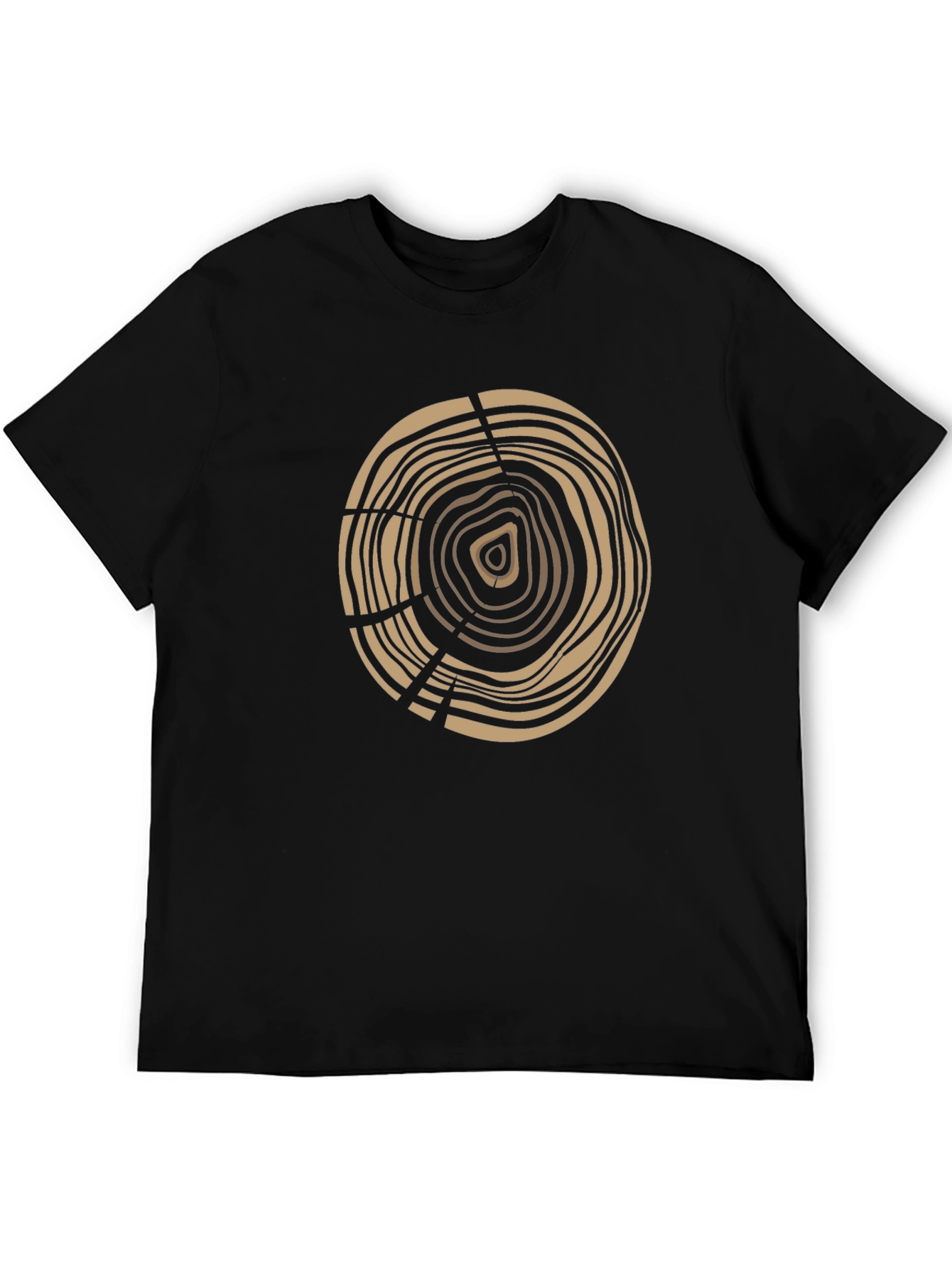 Black Tree Ring Graphic Tee - Earthy Design view 5