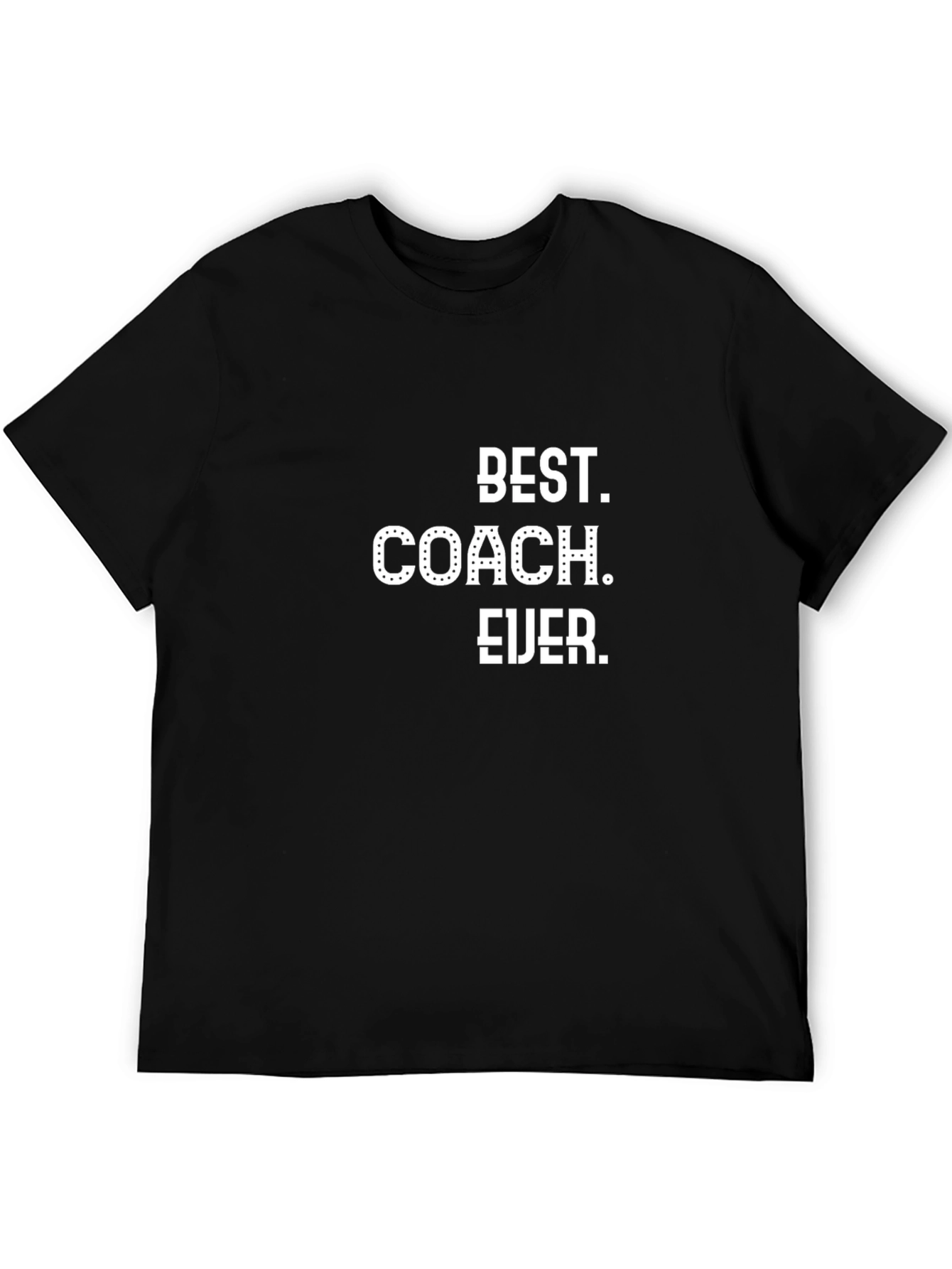 Black Best Coach Ever Graphic Tee - Black Cotton T-Shirt view 5