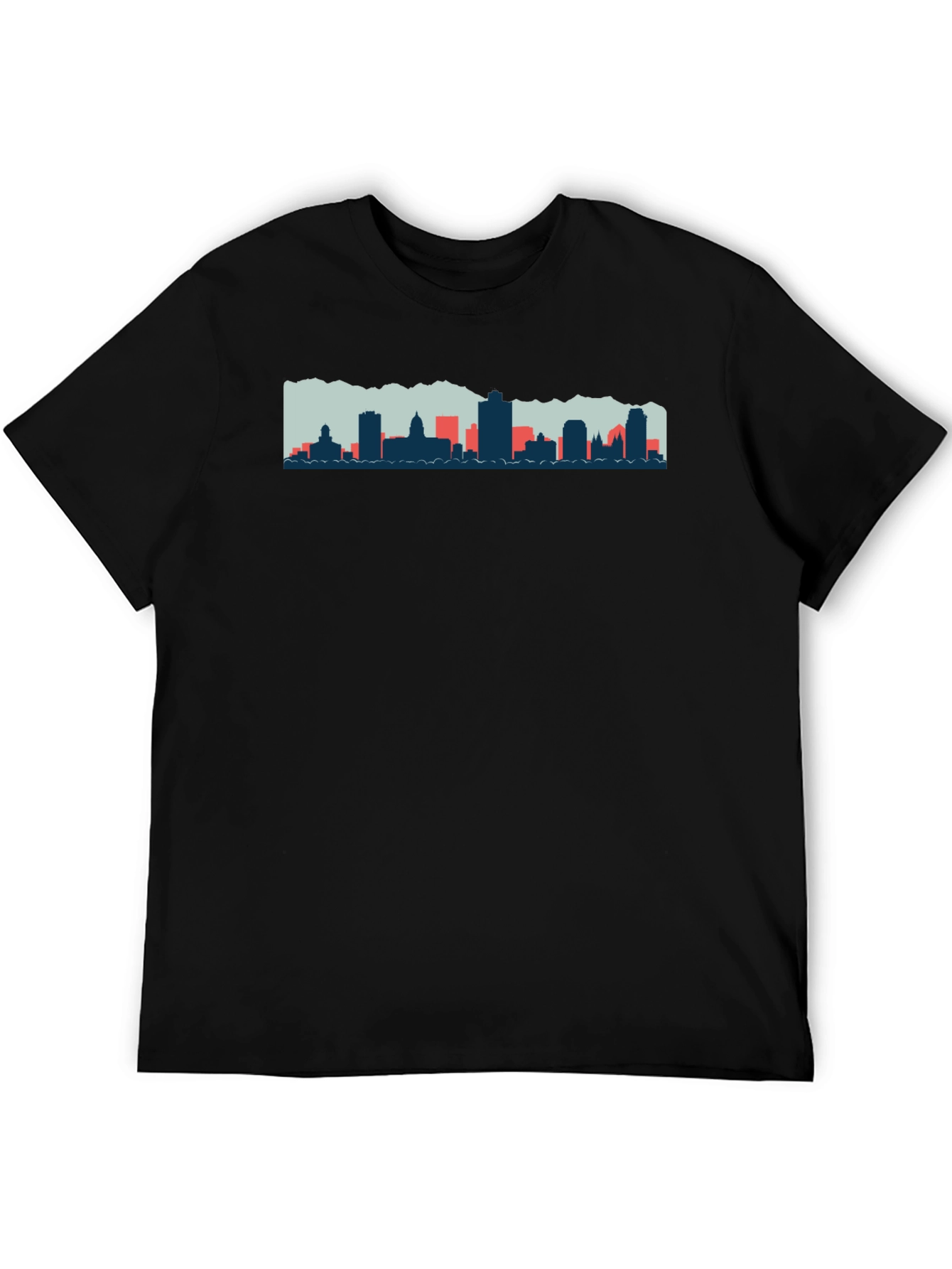 Black Cityscape Graphic Tee - Men's Black T-Shirt view 5