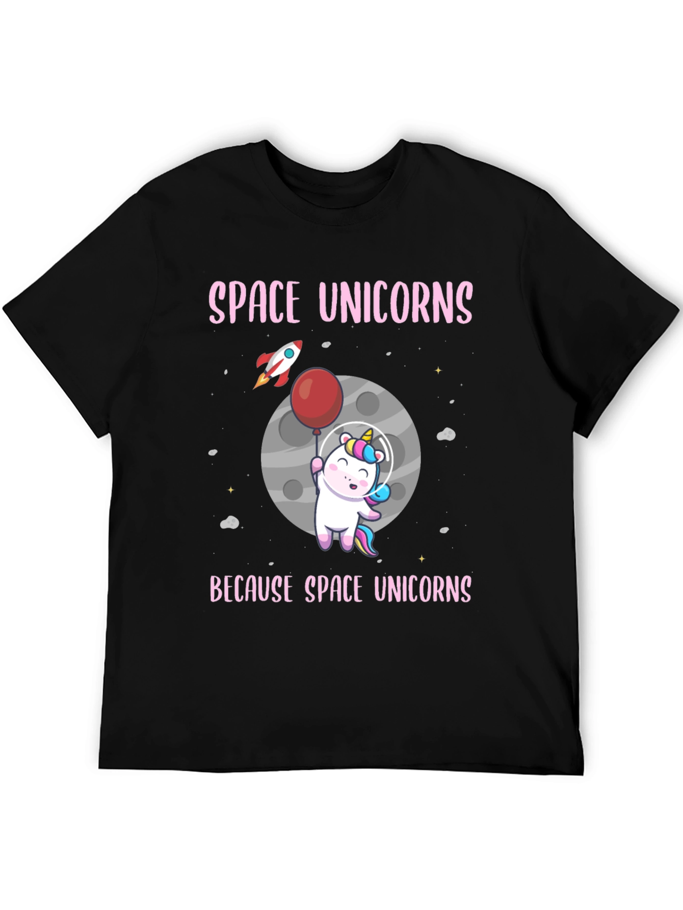 Black Space Unicorns Graphic T-Shirt view 5