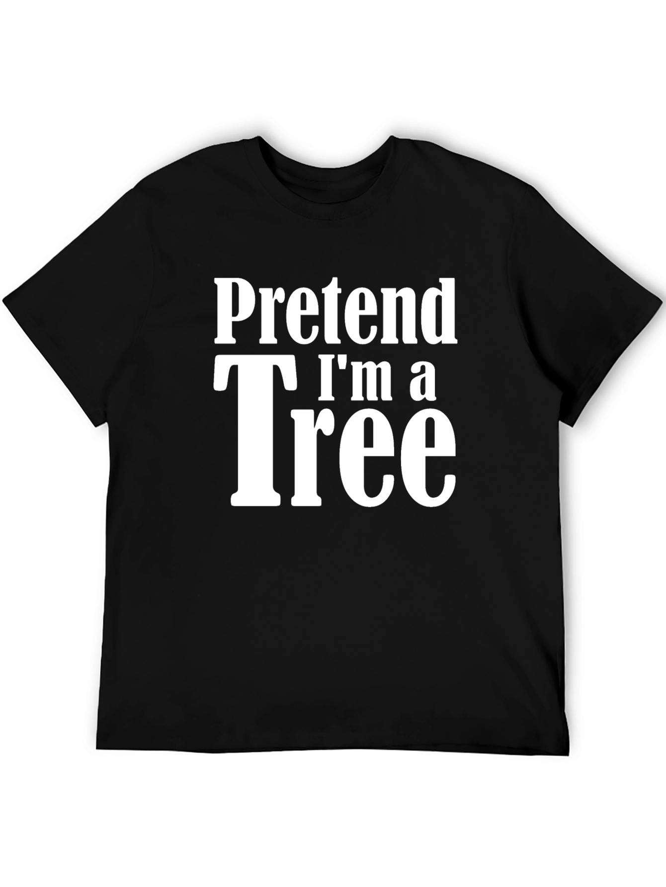 Black Pretend I'm A Tree Black Cotton T-Shirt view 5