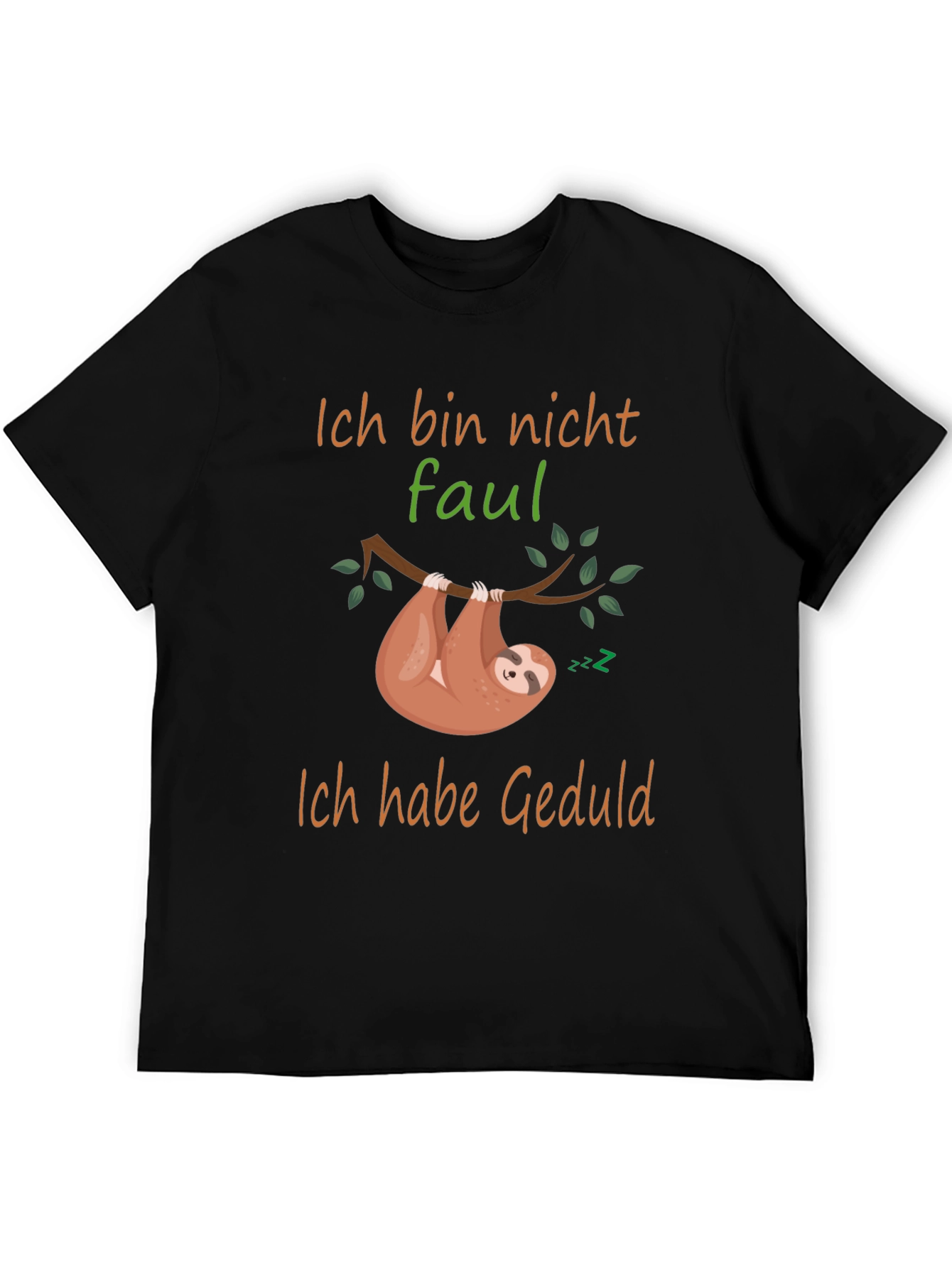 Black Ich Bin Nicht Faul Sloth T-Shirt view 5