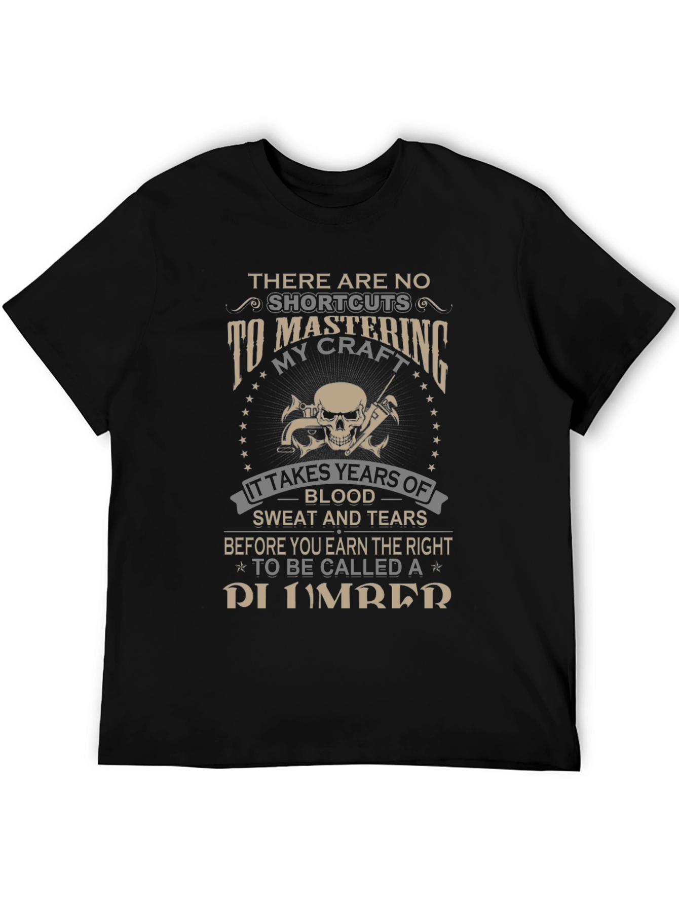 Black Plumber's Craft T-Shirt - No Shortcuts view 5