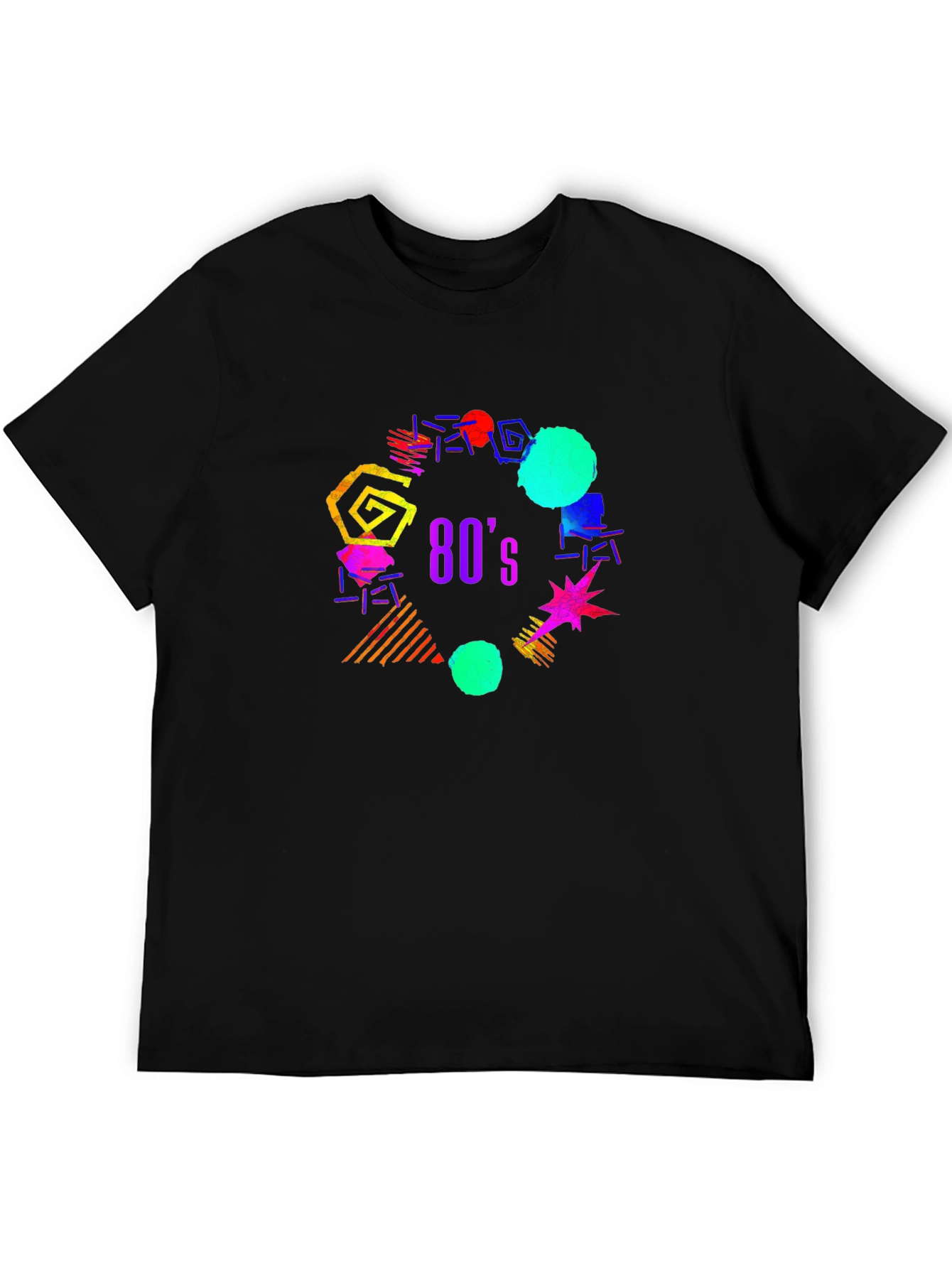 Black 80's Retro Graphic T-Shirt - Black view 5