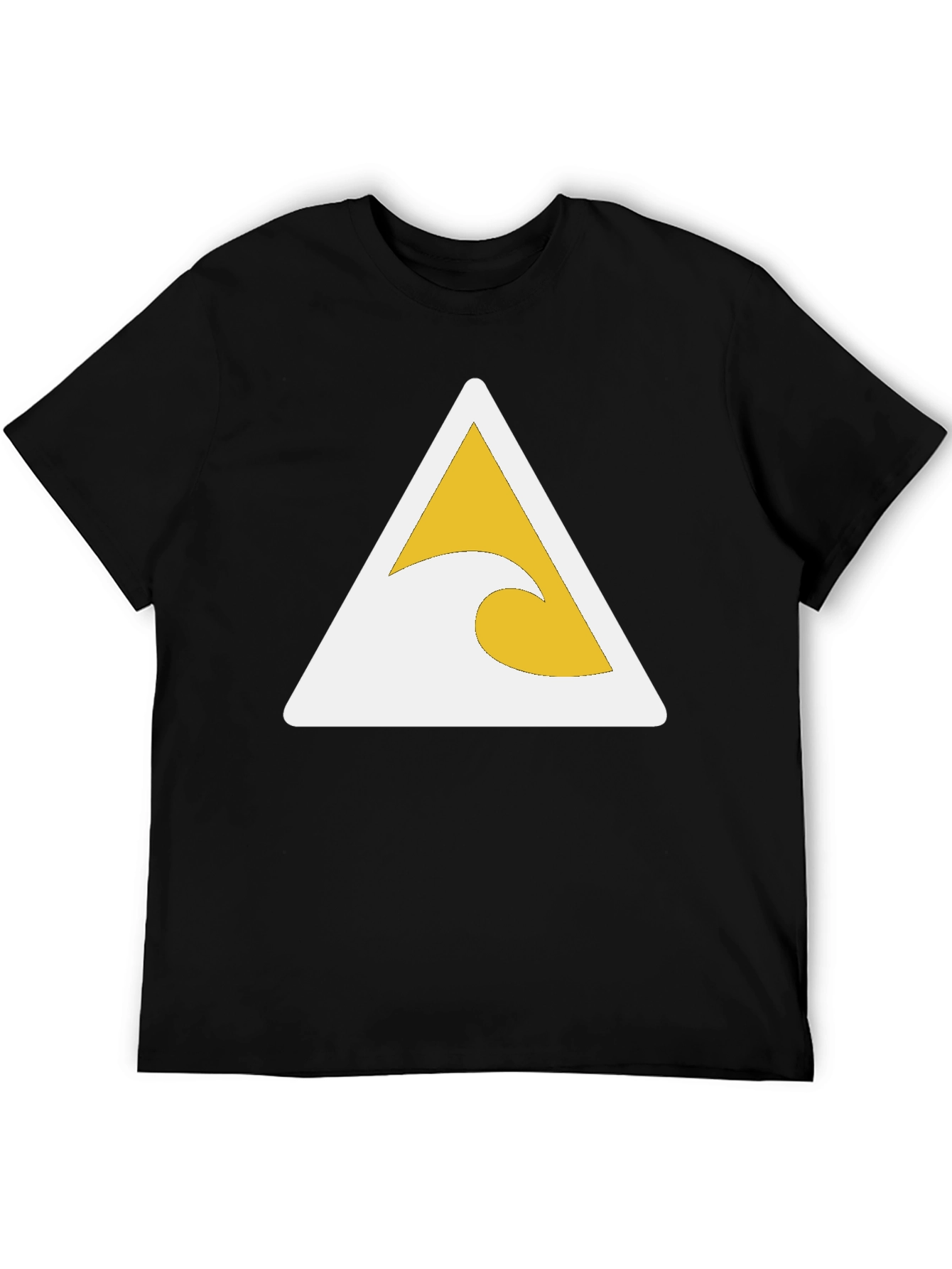Black Black T-Shirt with Wave Triangle Graphic view 5