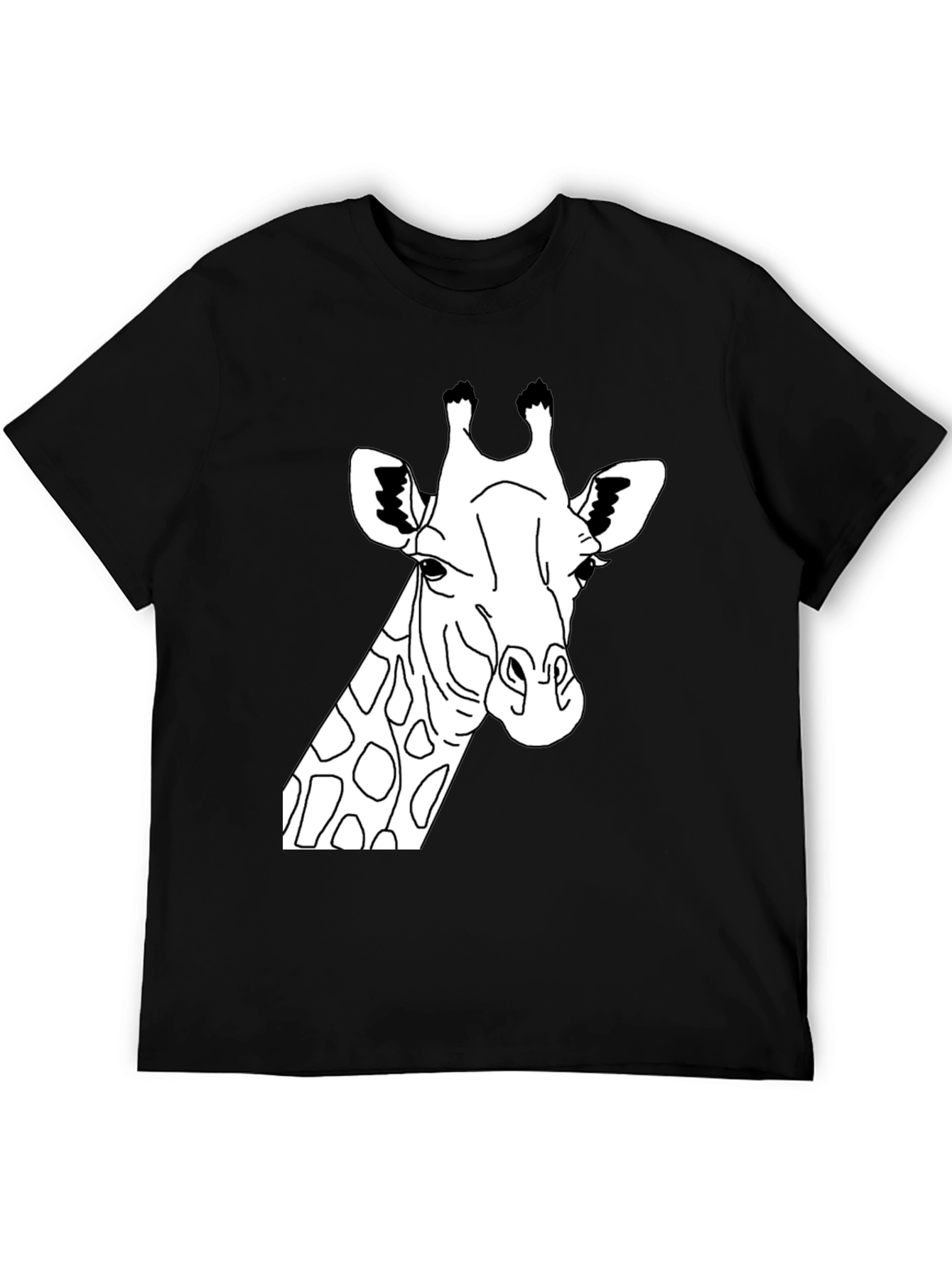 Black Giraffe Graphic Tee - Black Crew Neck T-Shirt view 5