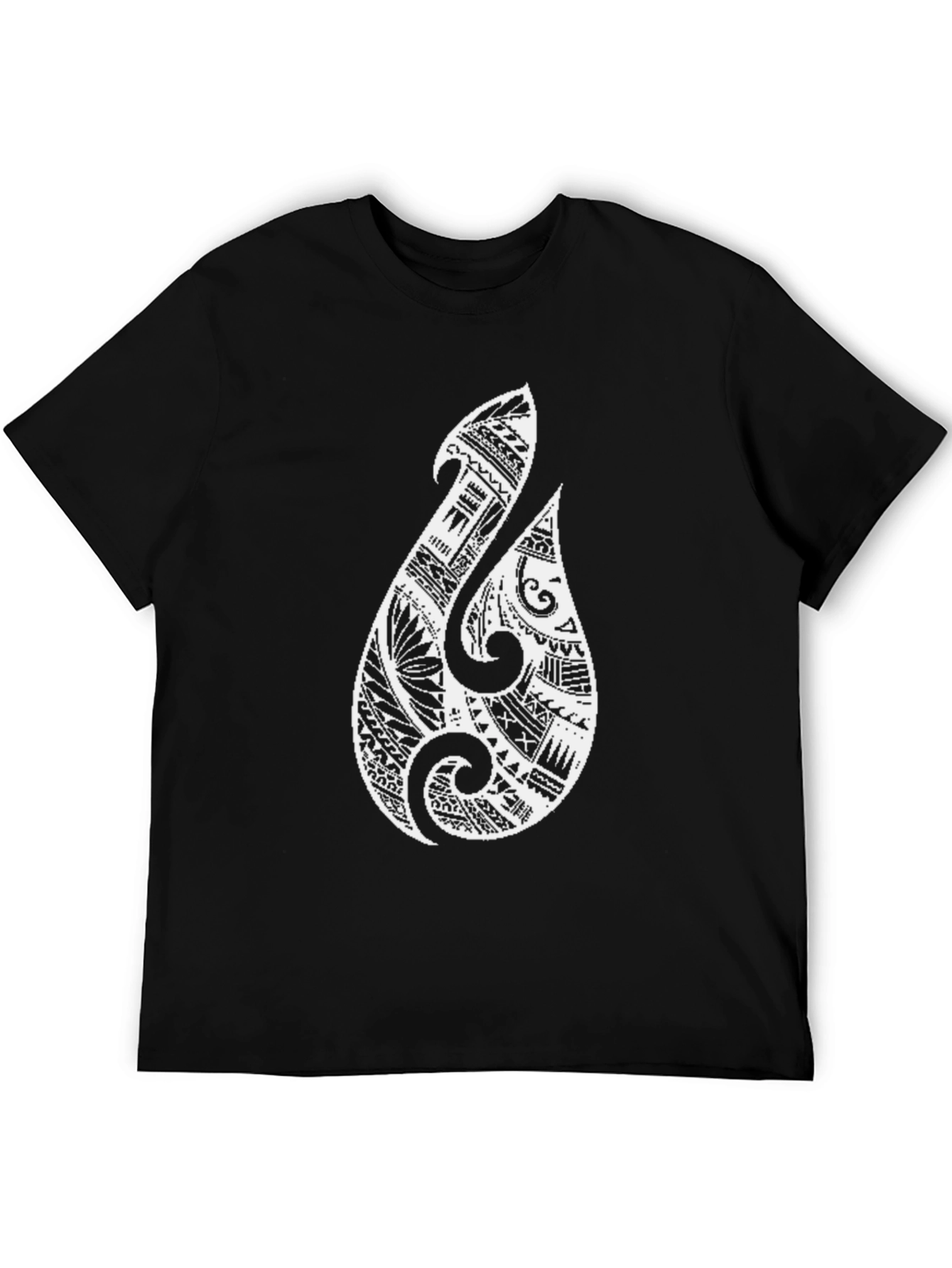 Black Maori Hook T-Shirt - Black Tribal Tee view 5