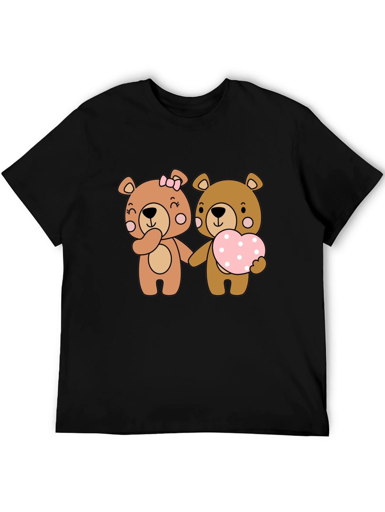 Black Bear Love Couple Black T-Shirt view 5