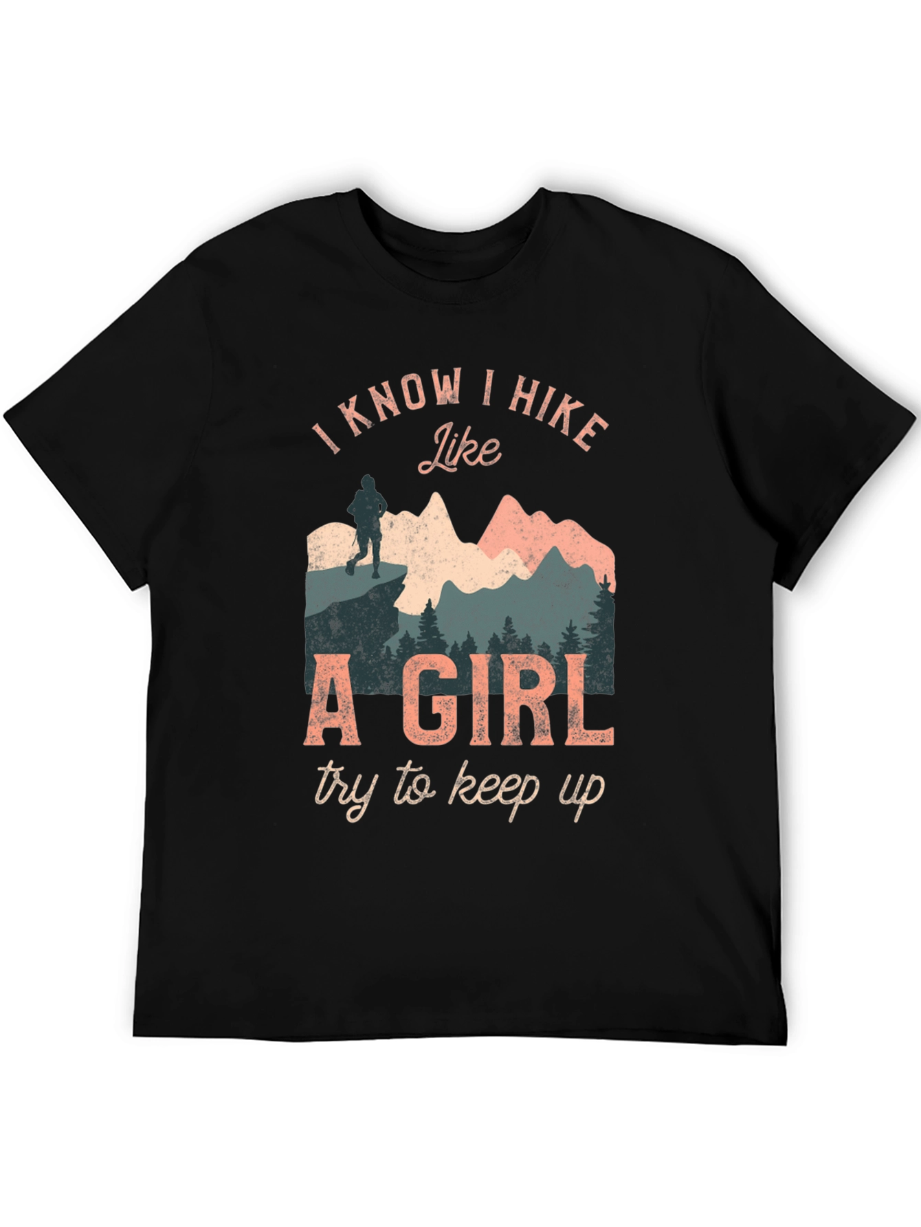 Black I Hike Like A Girl Graphic T-Shirt view 5