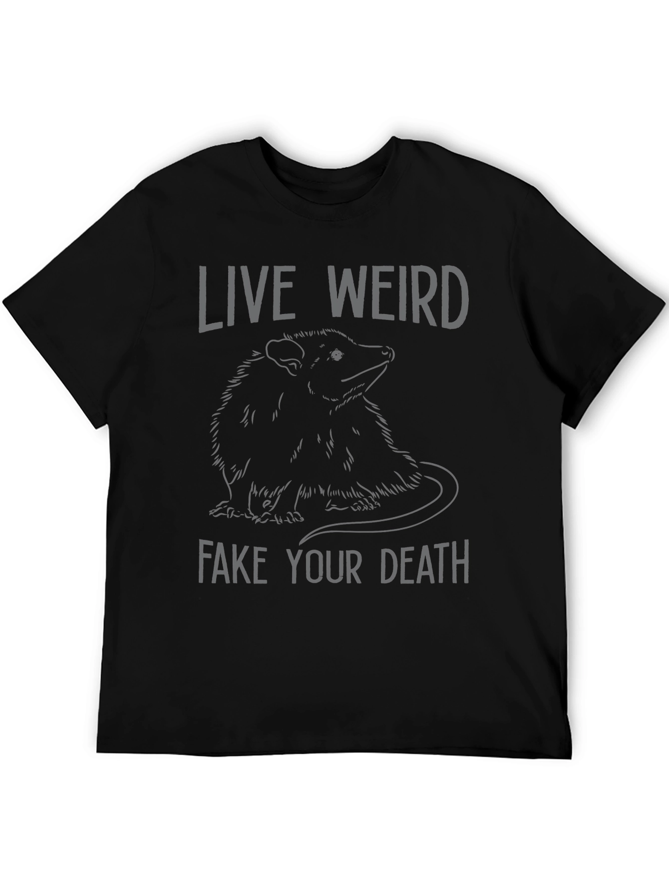 Black Live Weird Fake Your Death Opossum Graphic Tee view 5
