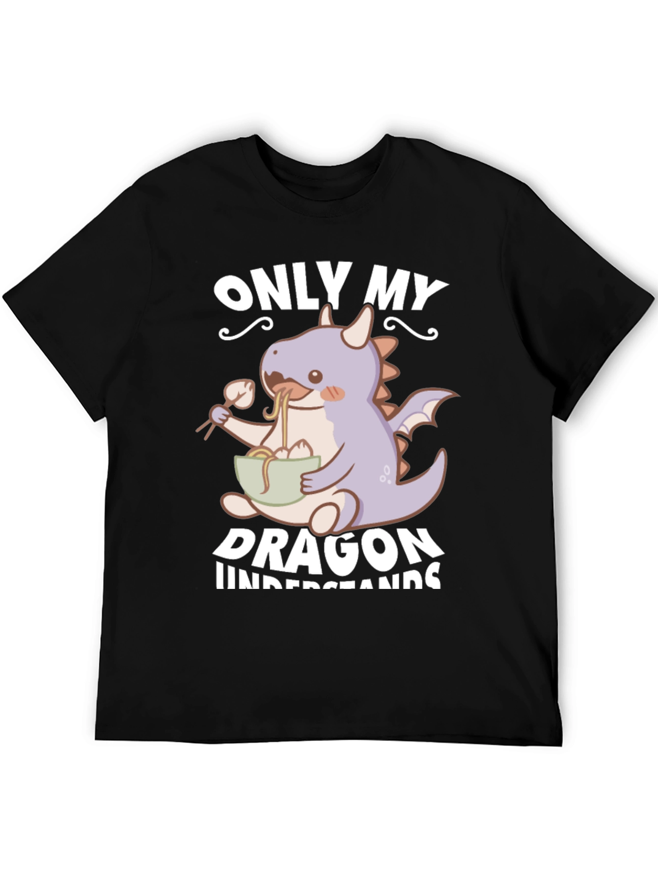 Black Only My Dragon Understands T-Shirt view 5