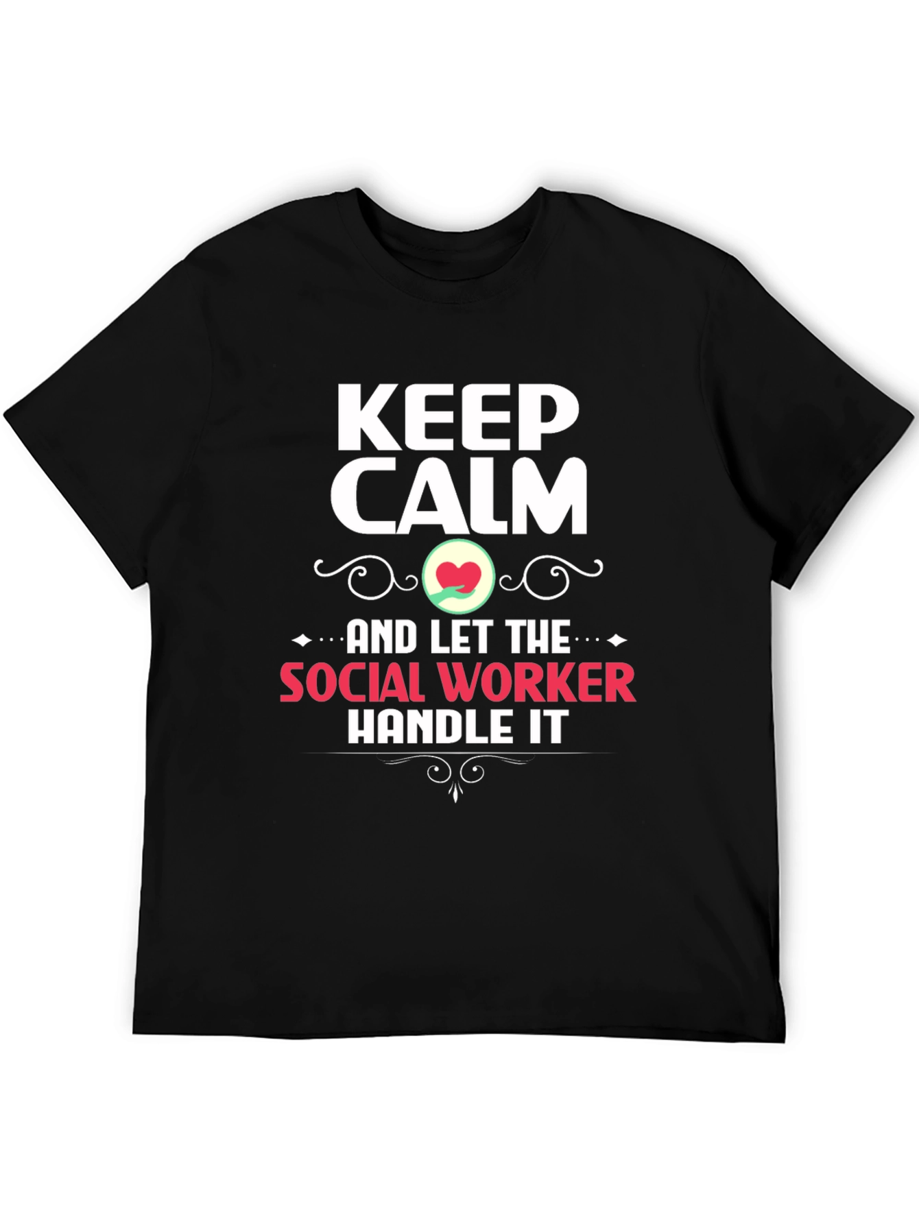 Black Keep Calm Social Worker T-Shirt view 5