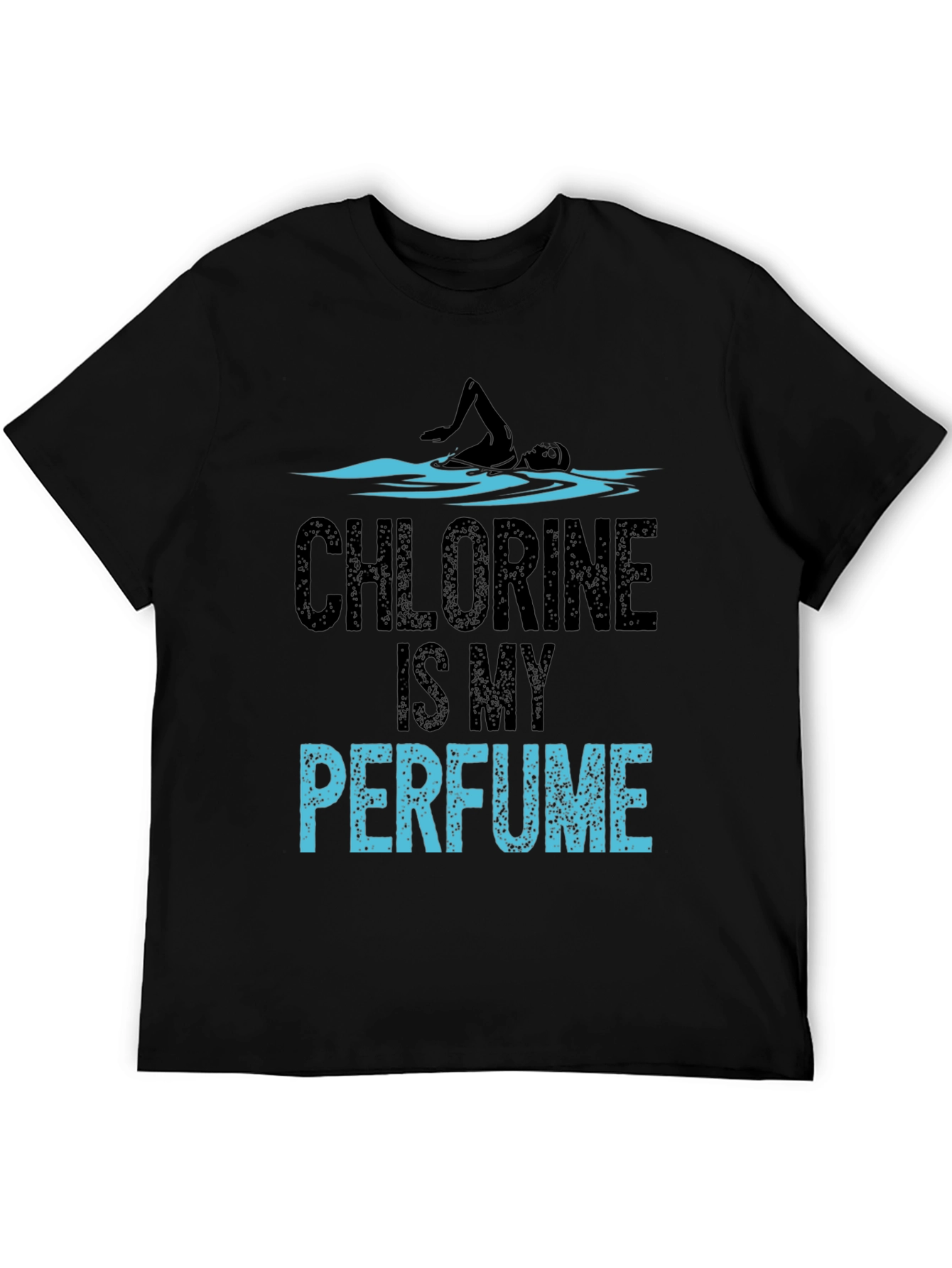 Black Chlorine Is My Perfume Funny Swimmer T-Shirt view 5
