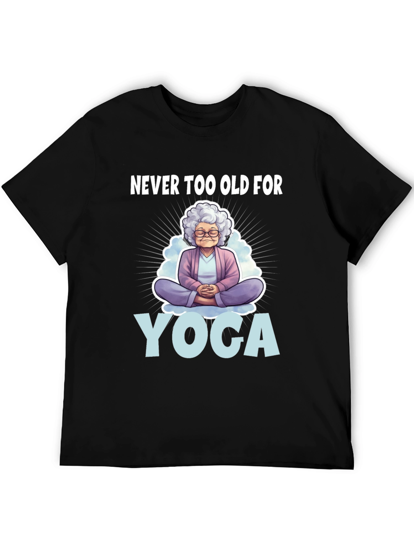 Black Never Too Old for Yoga T-Shirt view 5