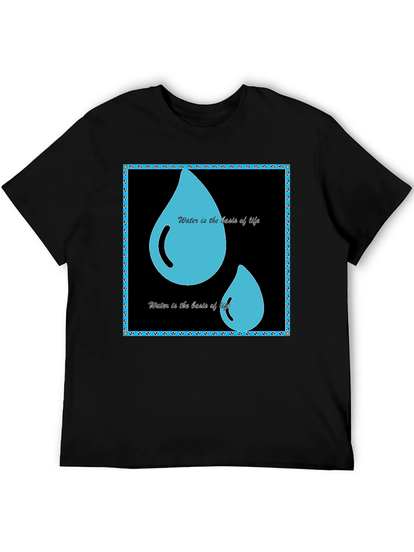 Black Water is Life T-Shirt - Black Graphic Tee view 5