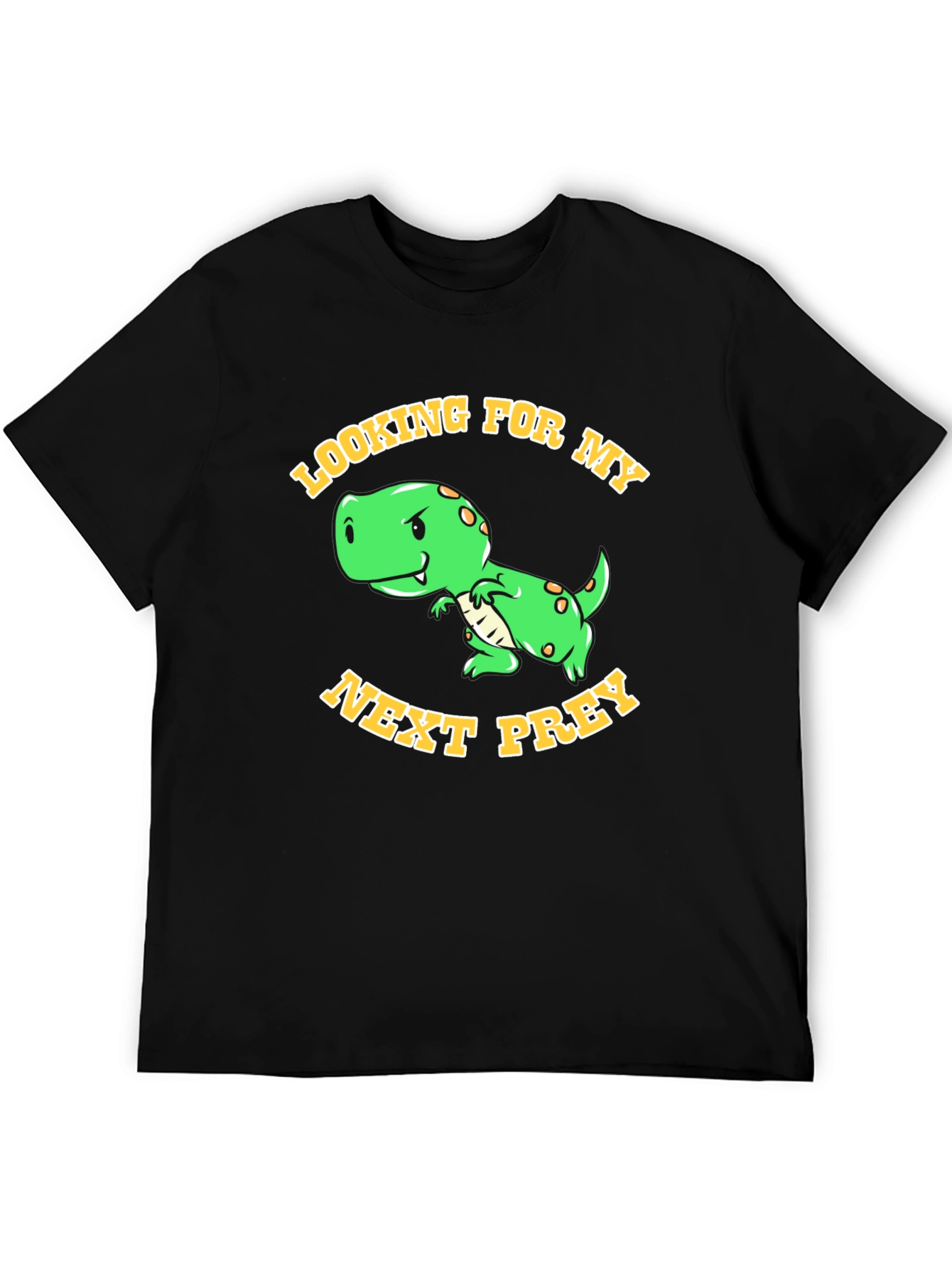 Black Dinosaur "Looking for My Next Prey" Graphic T-Shirt view 5