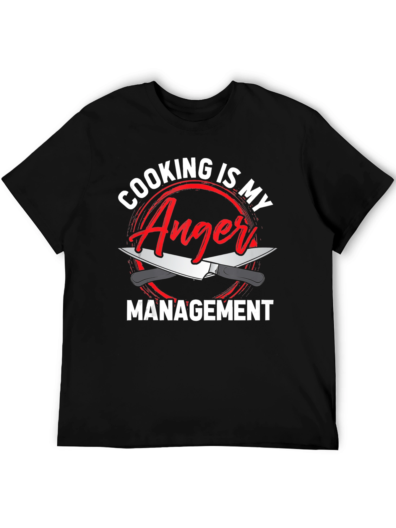 Black Cooking is My Anger Management Funny Chef T-Shirt view 5