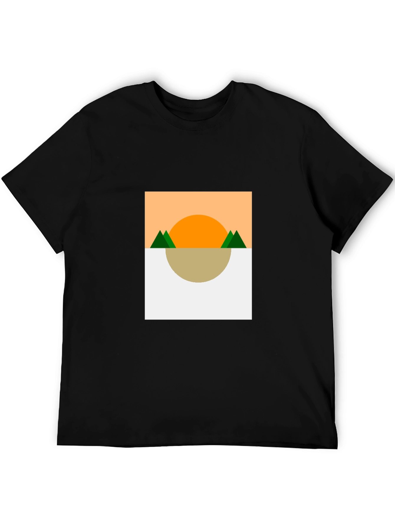 Black Geometric Landscape T-Shirt view 5