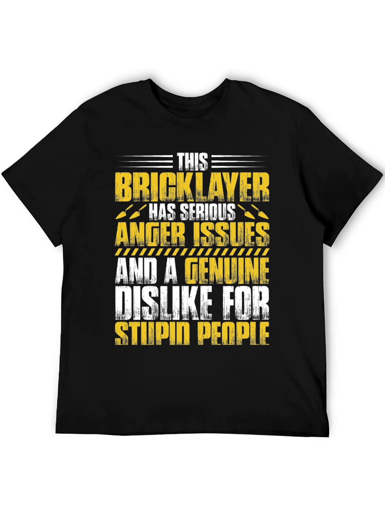 Black Bricklayer Graphic T-Shirt: Serious Anger Issues, Funny Tee view 5