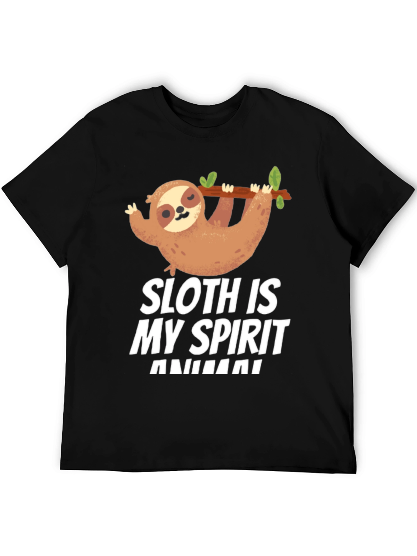 Black Sloth Spirit Animal T-Shirt Funny Cute Graphic Tee view 5