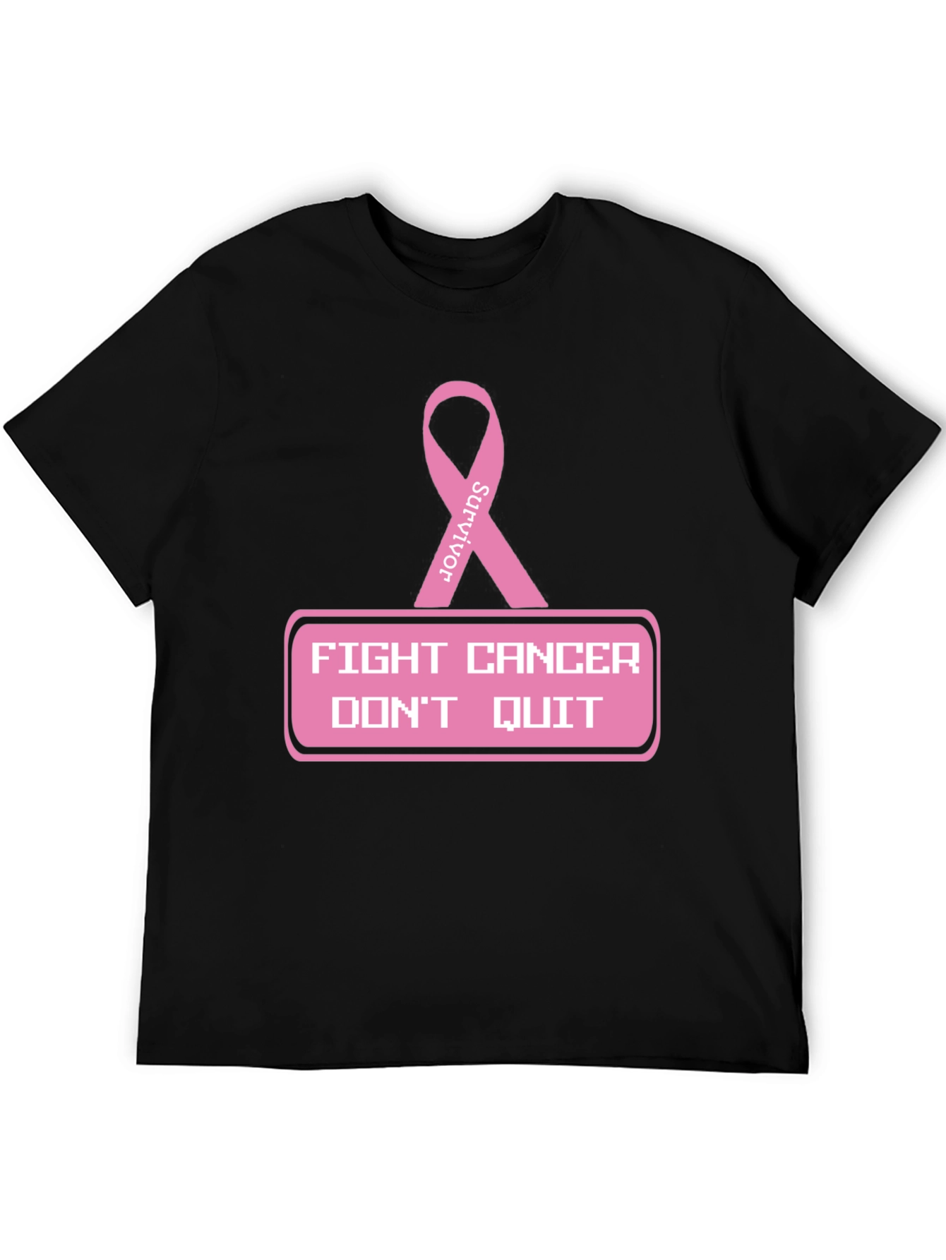 Black Fight Cancer T-Shirt view 5