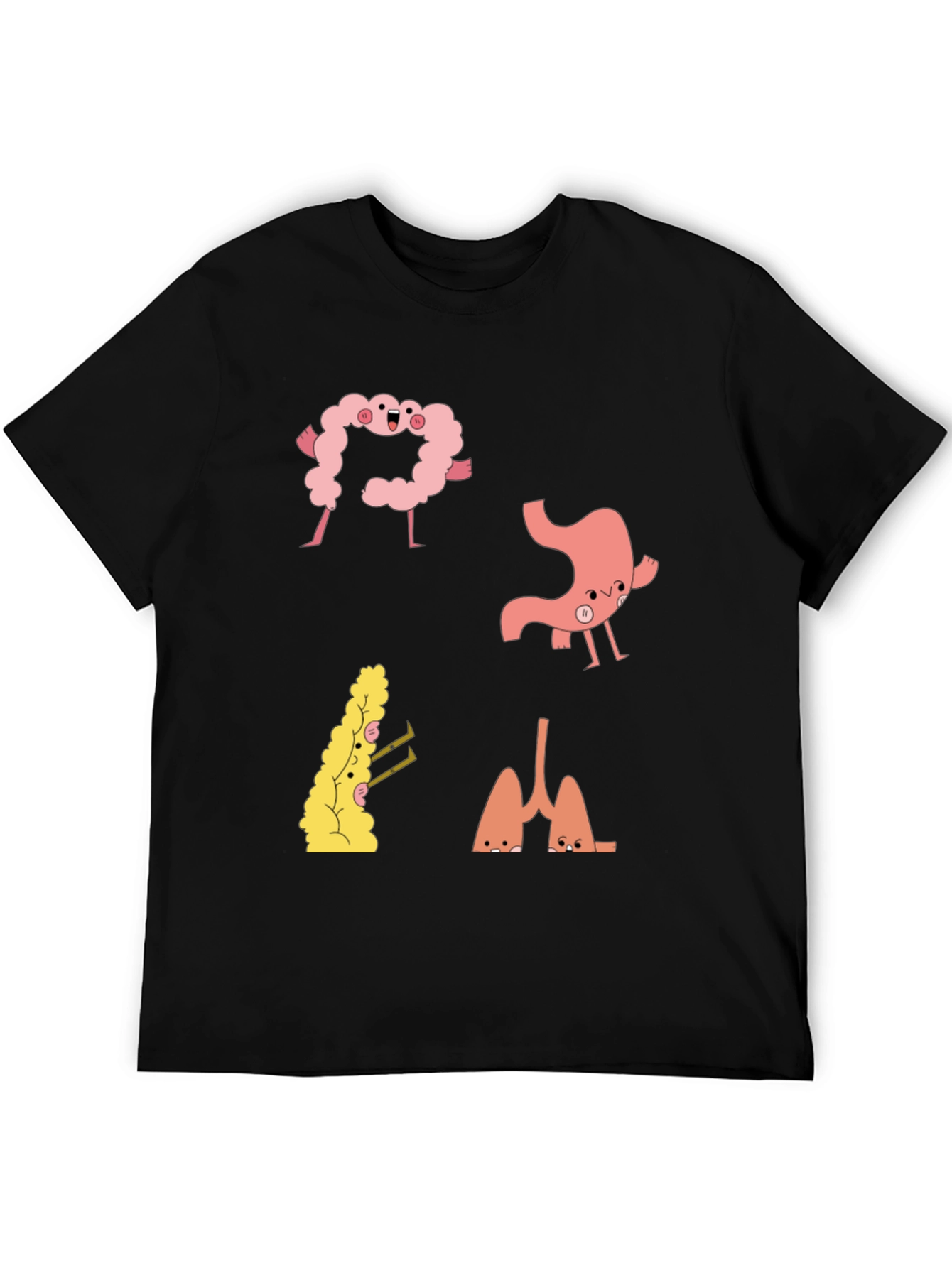 Black Anatomical Humor Tee - Funny Organ T-Shirt view 5