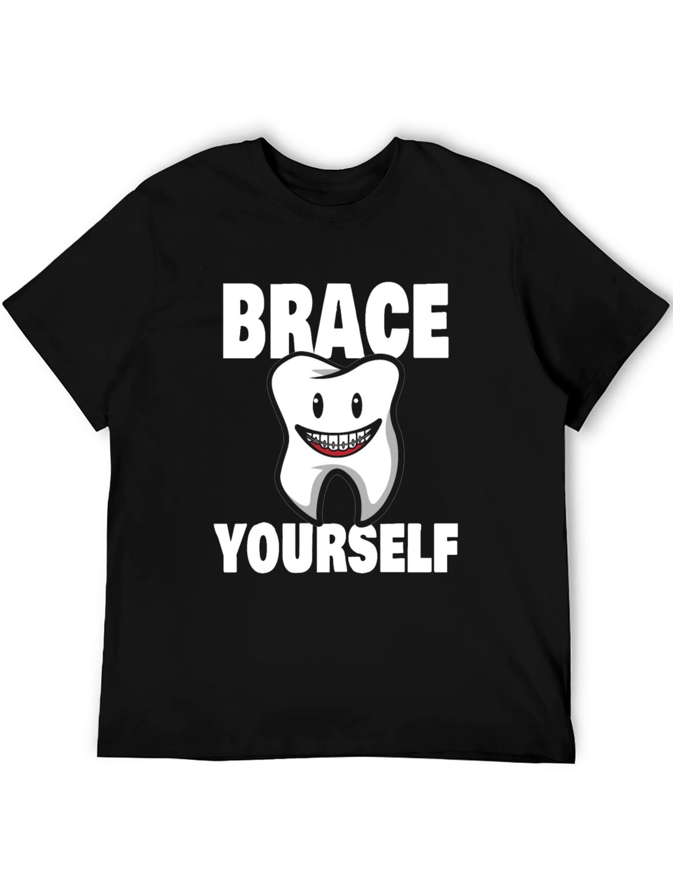 Black Brace Yourself Dental T-Shirt view 5
