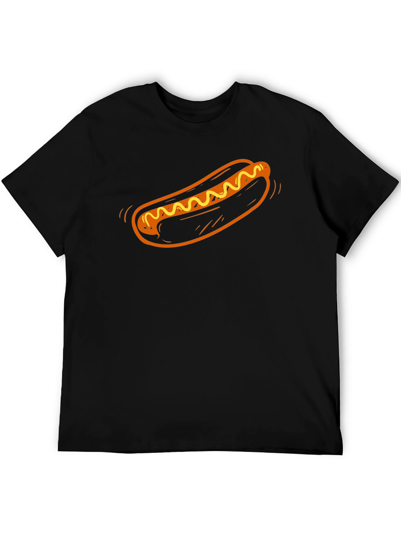 Black Hot Dog Graphic T-Shirt - Novelty Food Tee view 5
