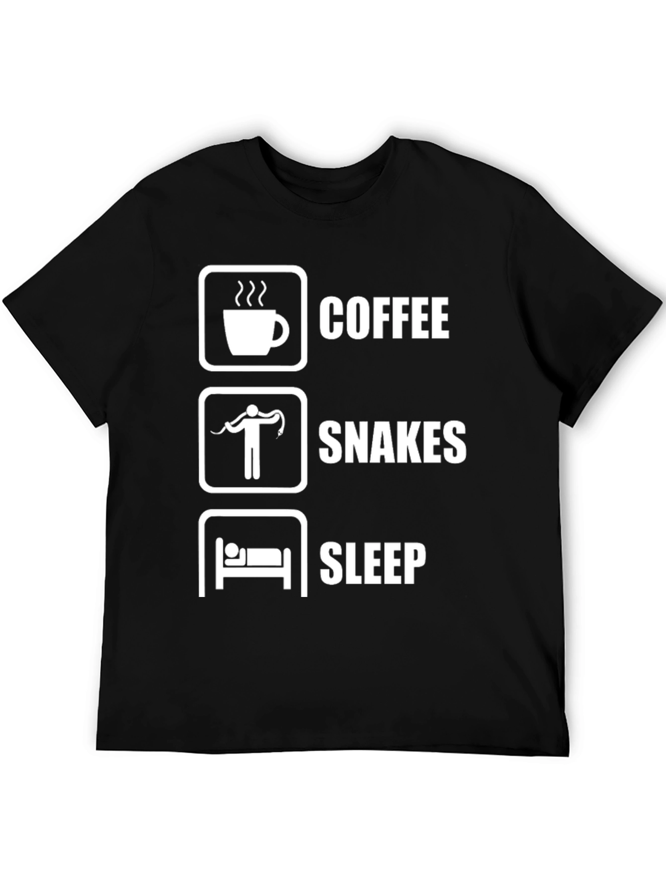 Black Coffee, Snakes, Sleep T-Shirt view 5