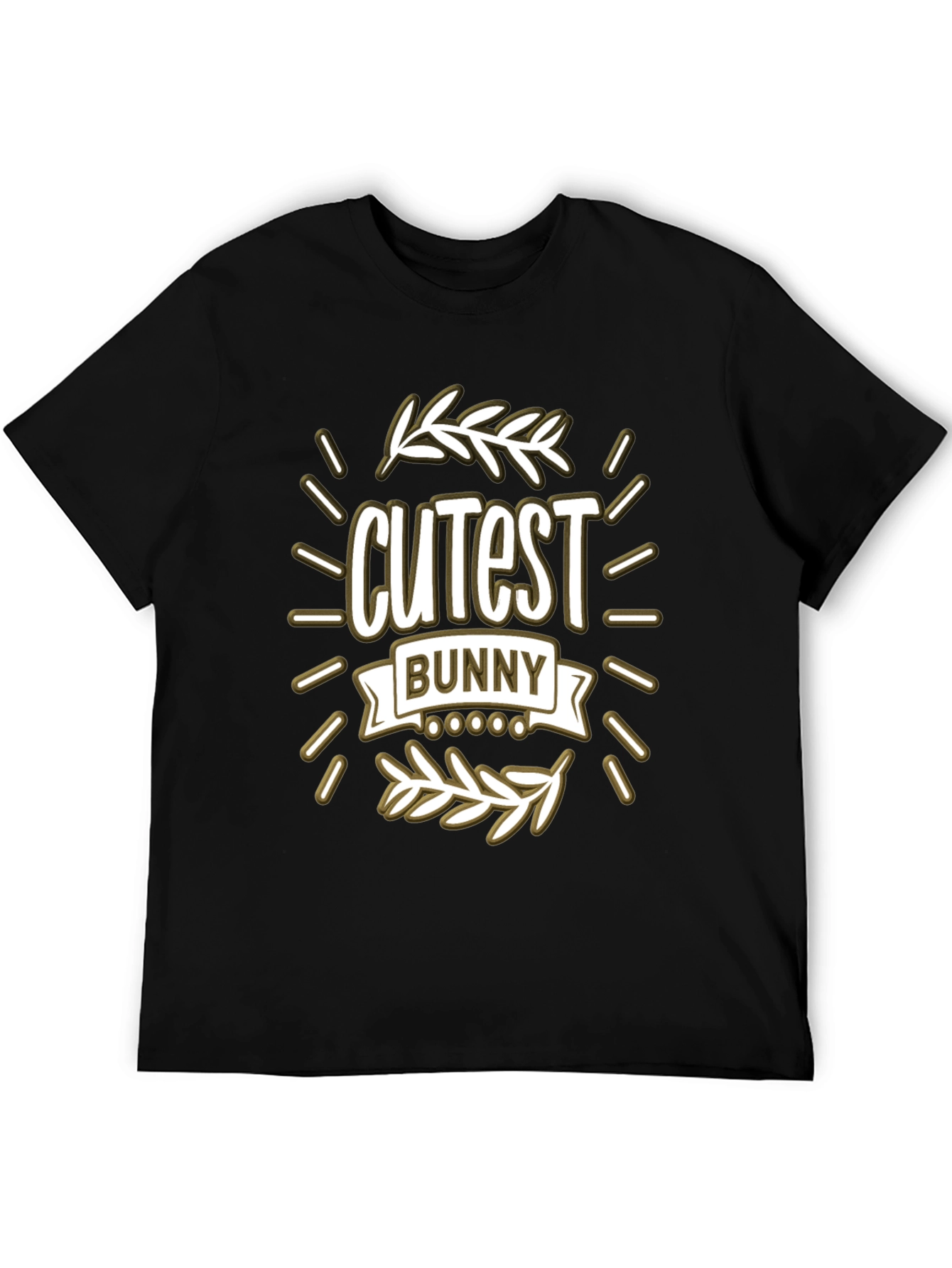 Black Cutest Bunny Graphic T-Shirt - Black view 5