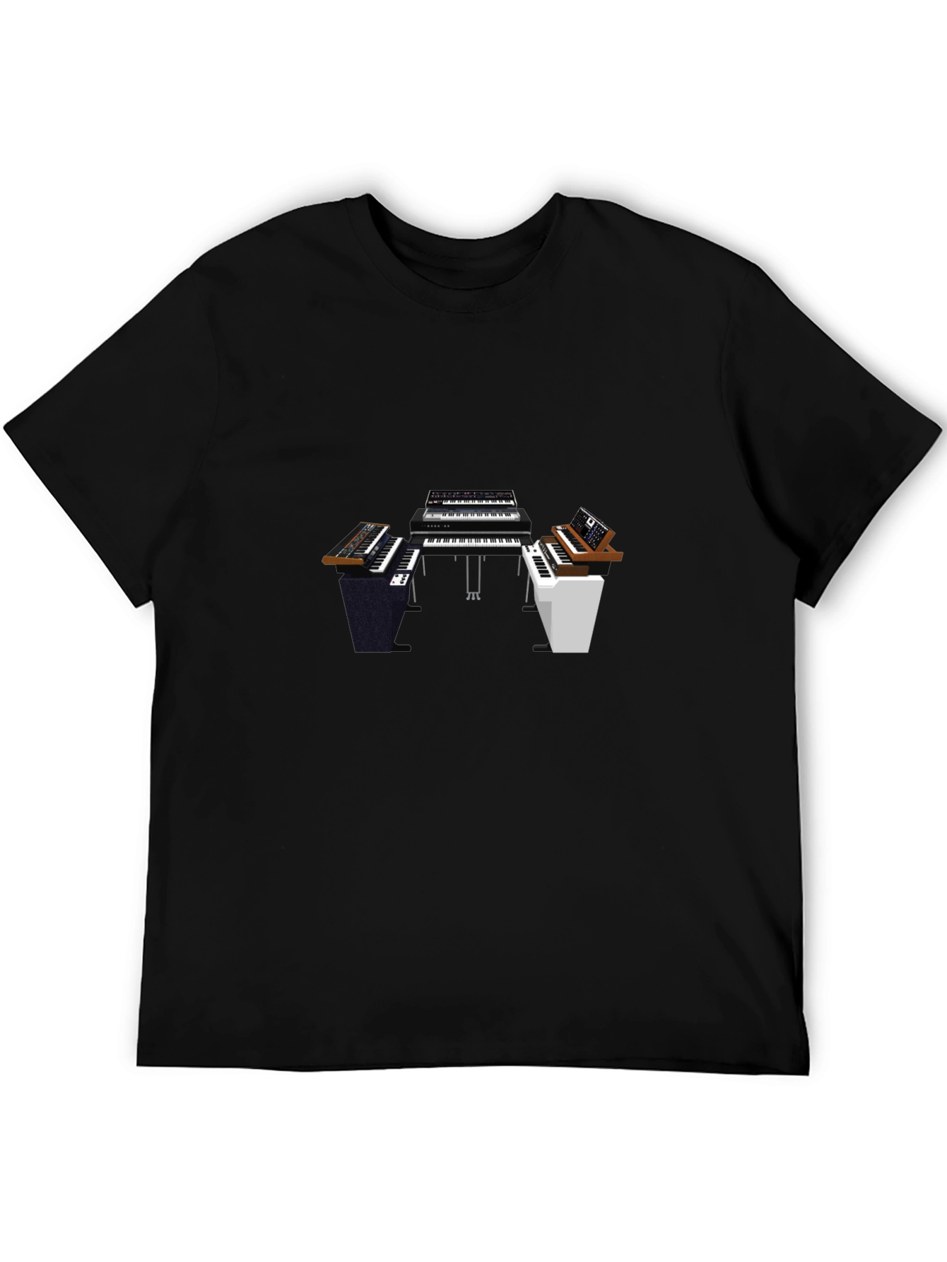 Black Synthesizer Keyboard T-Shirt - Musician Apparel view 5