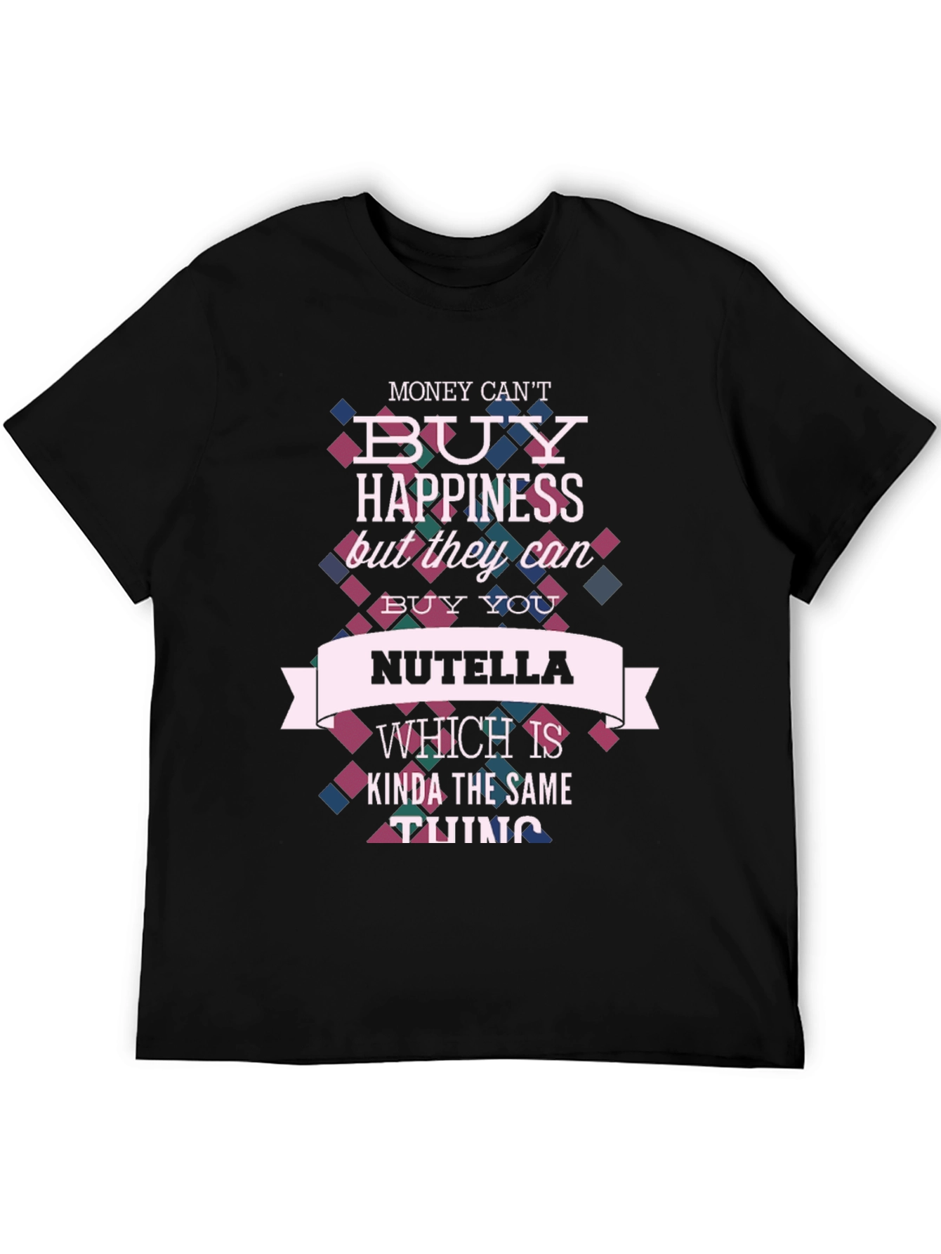 Black Nutella Happiness T-Shirt - Funny Novelty Tee view 5