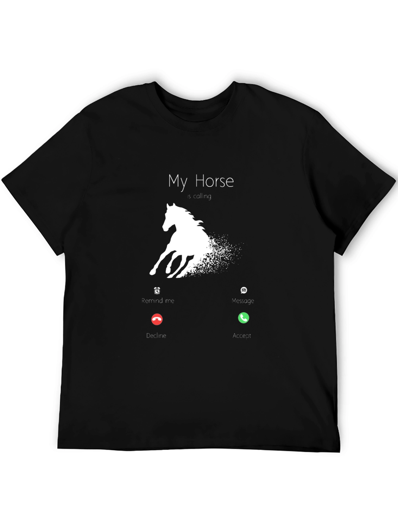 Black My Horse is Calling T-Shirt - Funny Horse Lover Tee view 5
