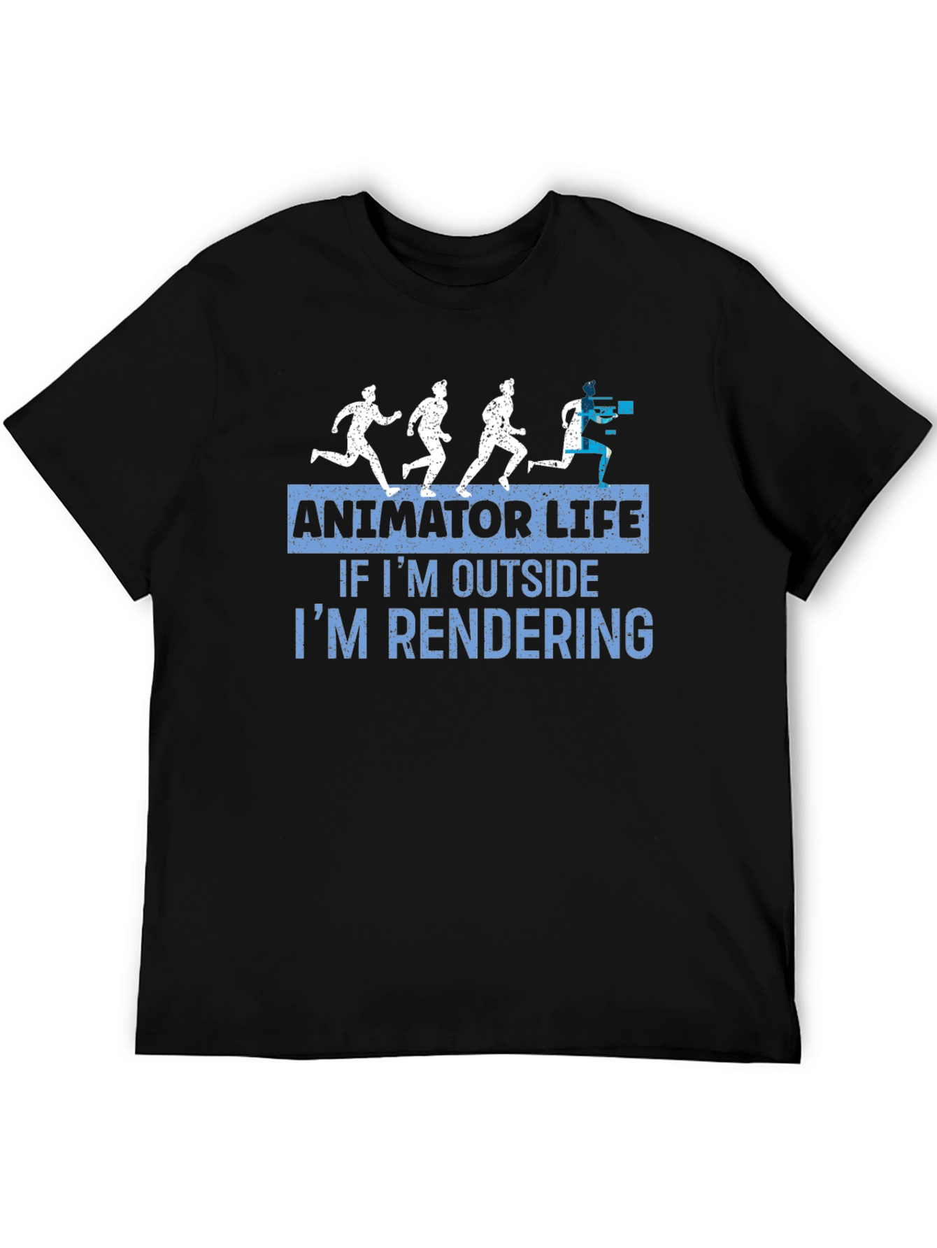 Black Animator Life T-Shirt - If I'm Outside I'm Rendering Tee view 5