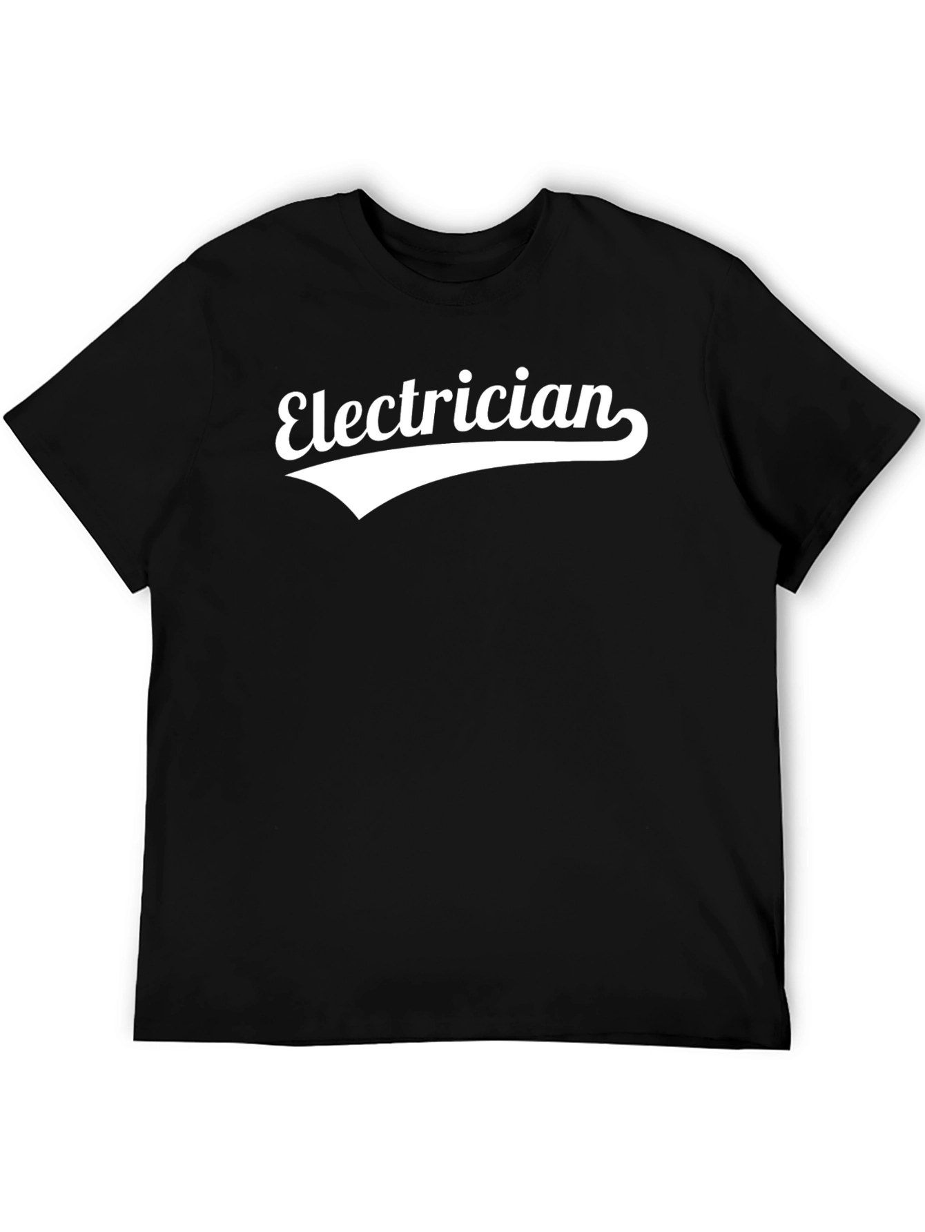 Black Electrician Graphic T-Shirt - Black Crew Neck Tee view 5