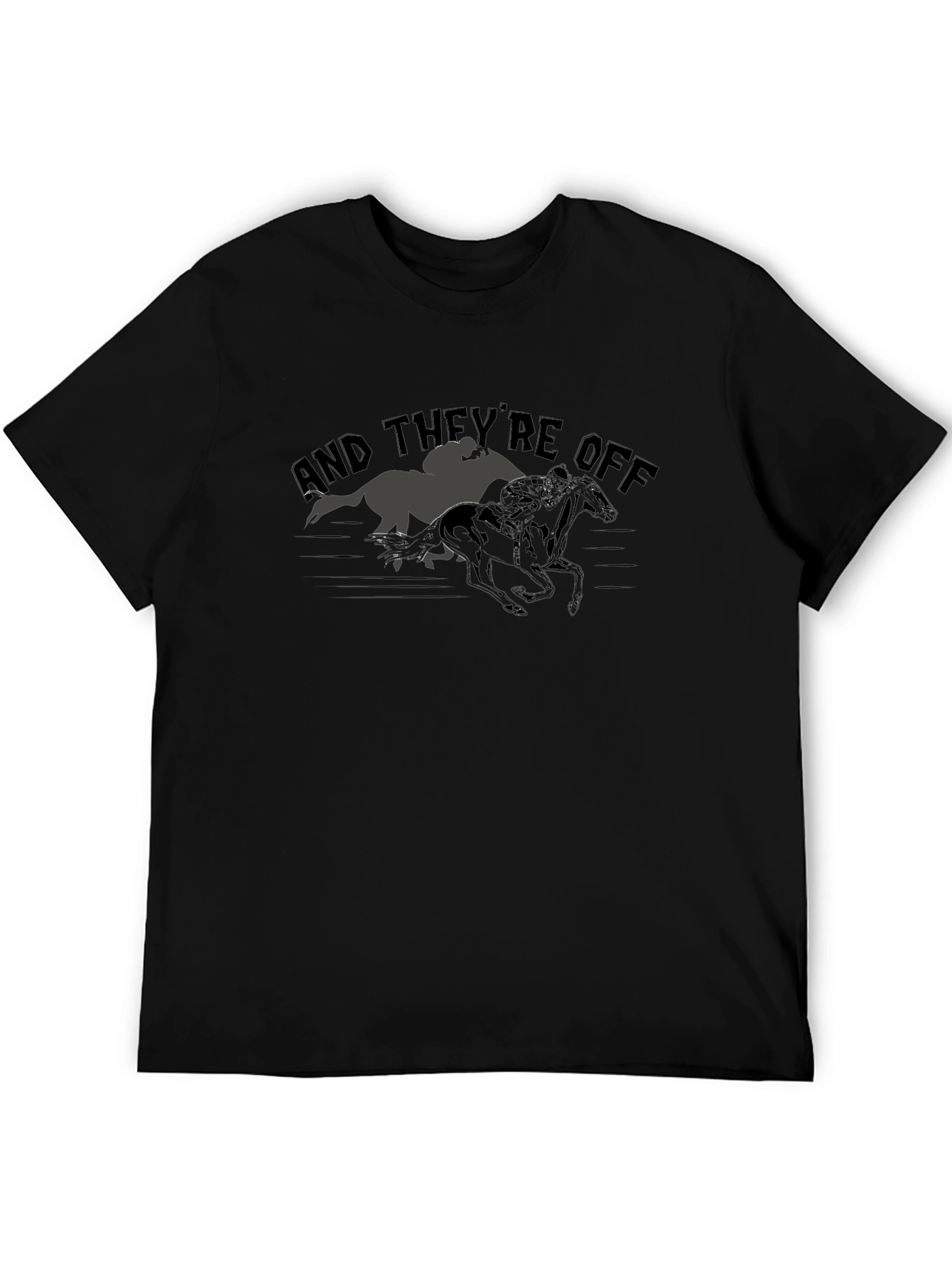 Black And They're Off Horse Racing Graphic Tee view 5
