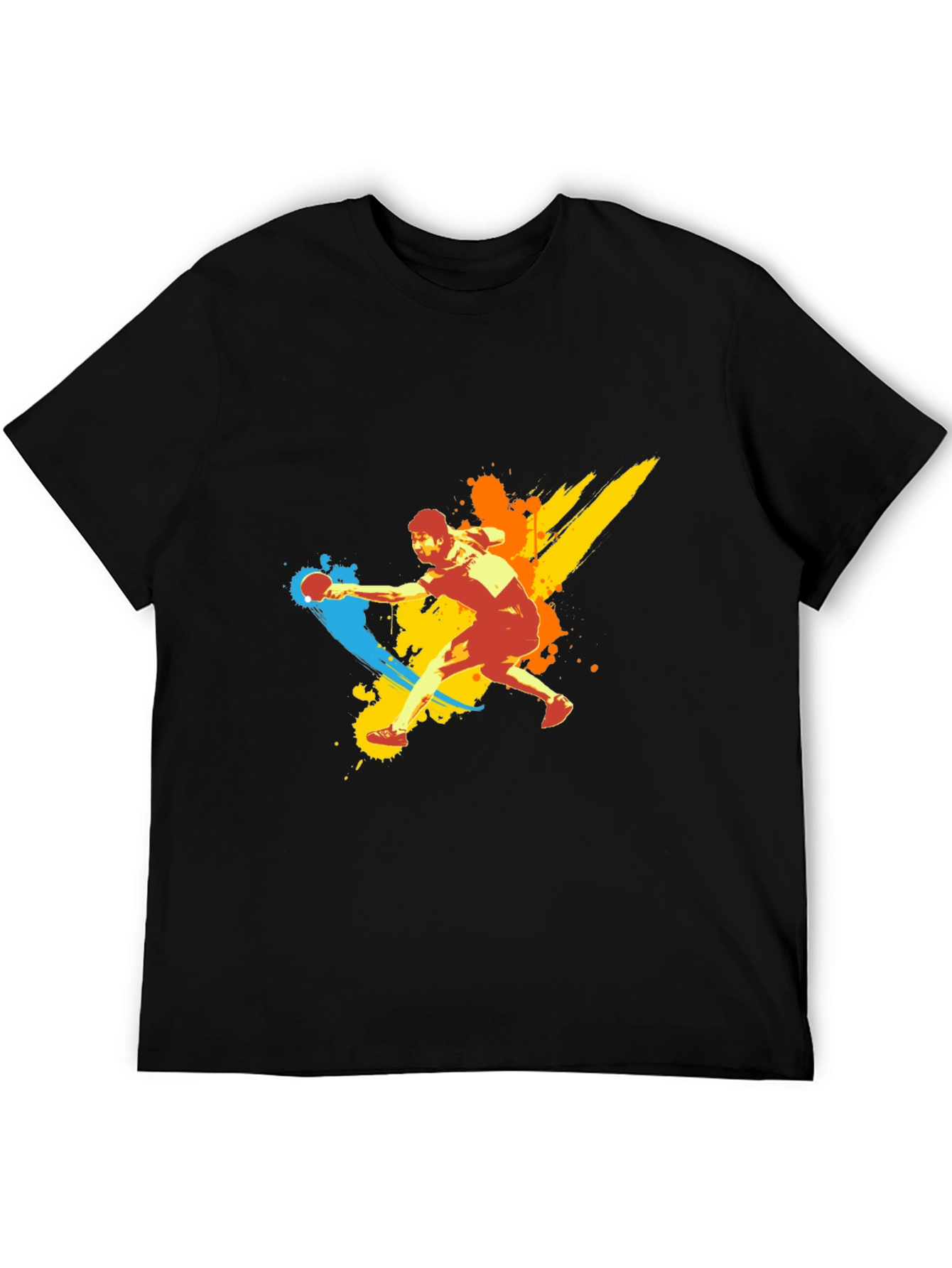 Black Table Tennis Player Graphic T-Shirt view 5