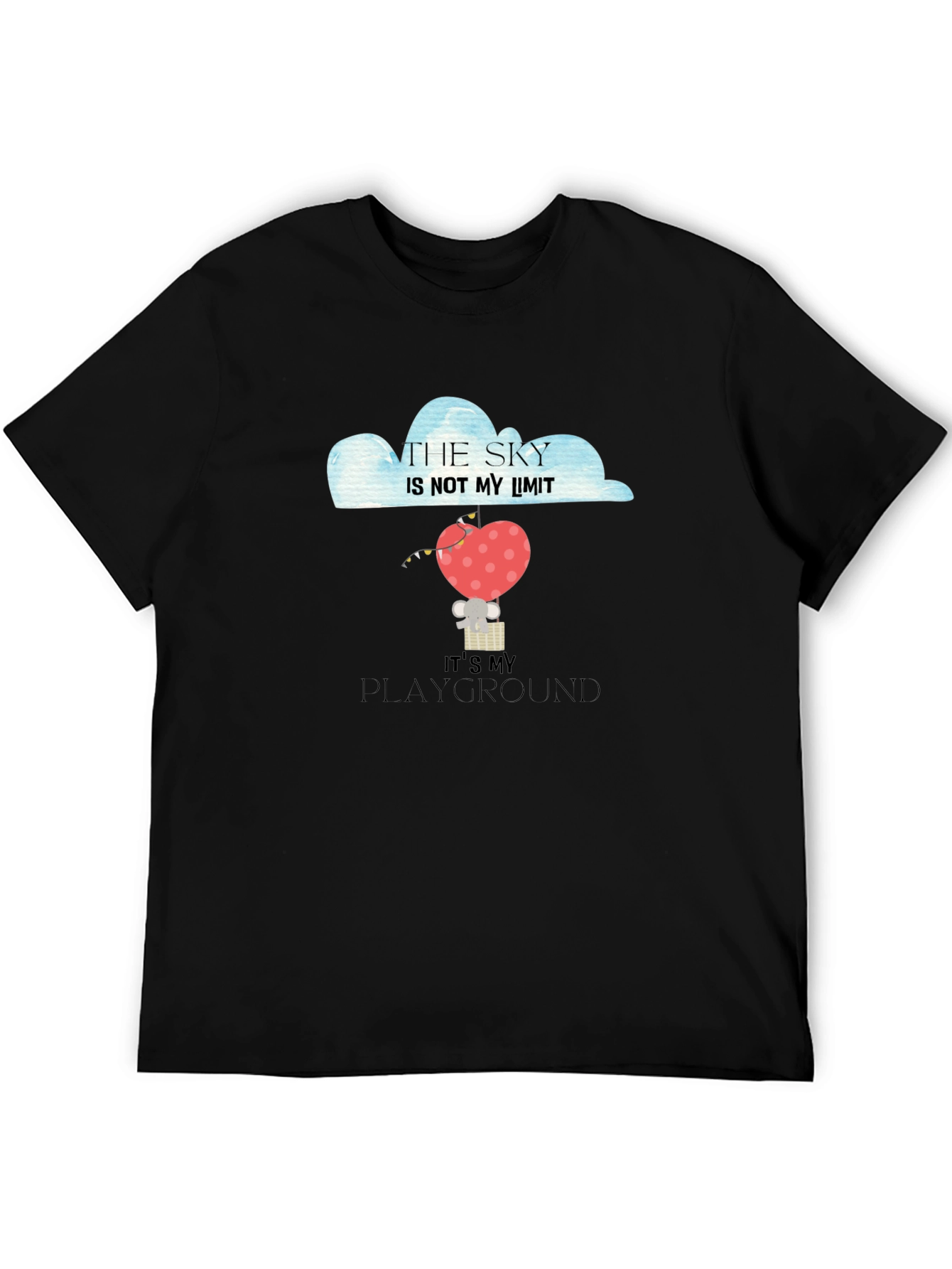 Black Sky's the Limit Heart Balloon Graphic Tee view 5