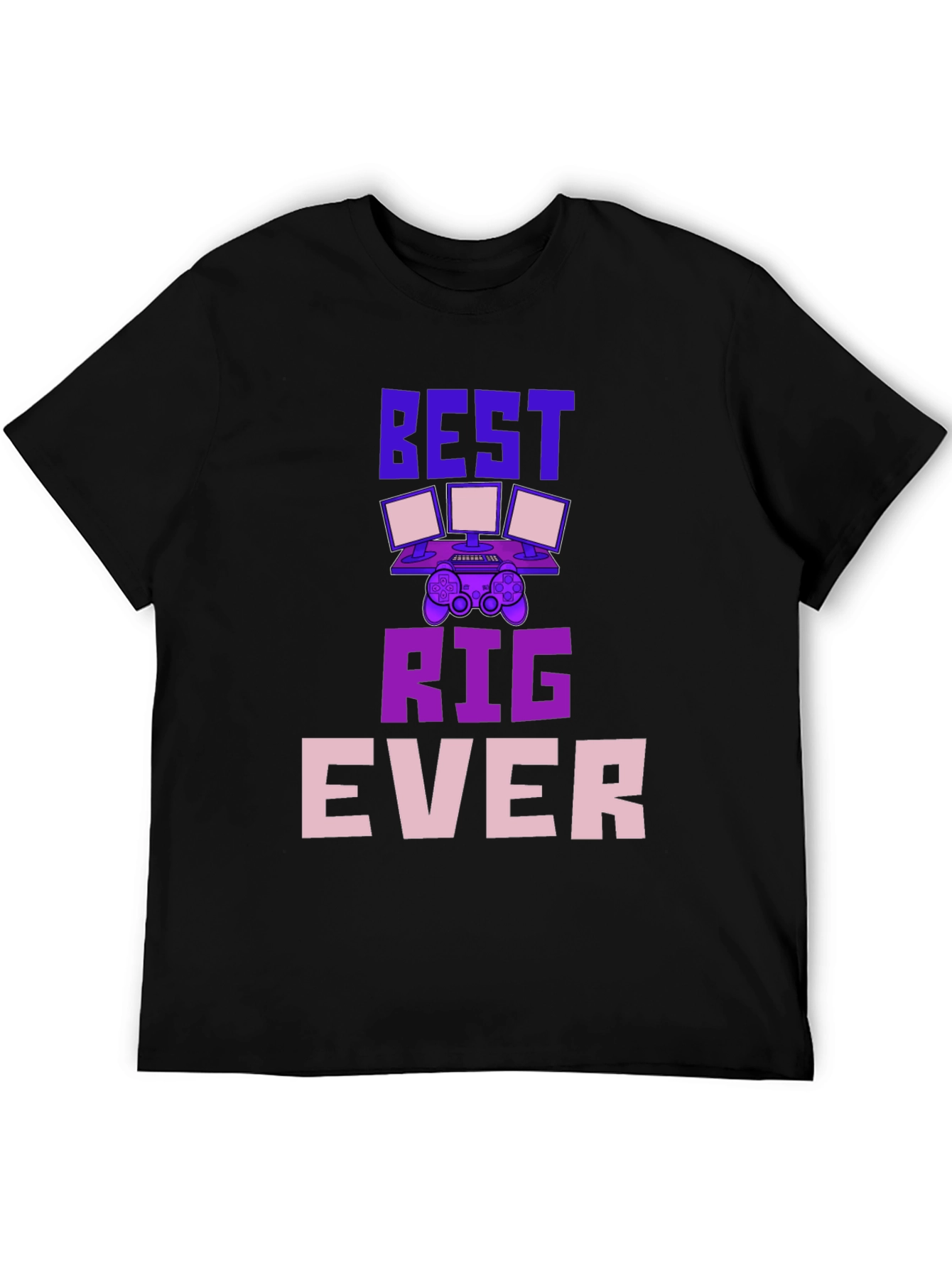 Black Best Rig Ever Gaming T-Shirt view 5