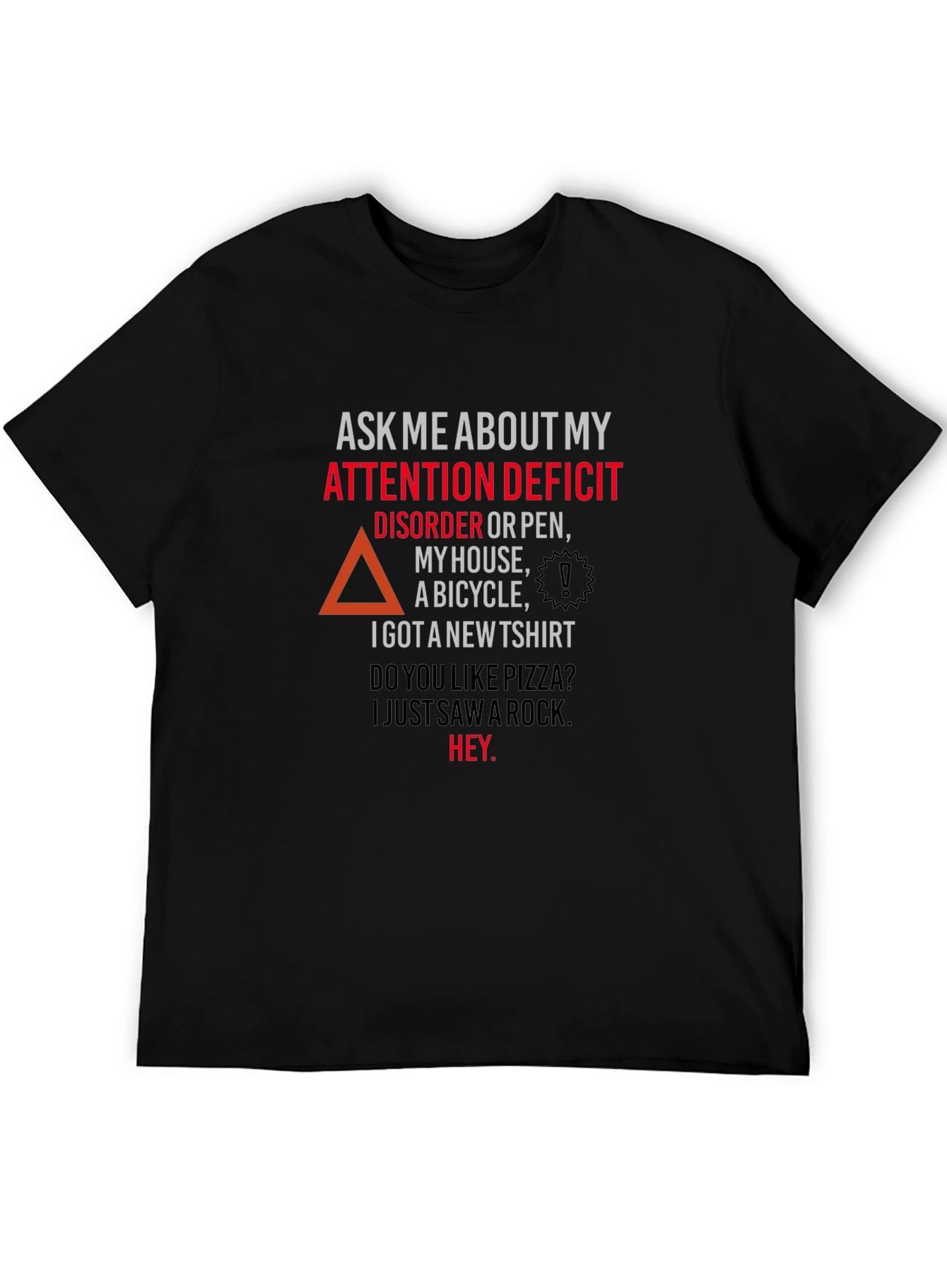Black Attention Deficit Disorder T-Shirt Funny view 5