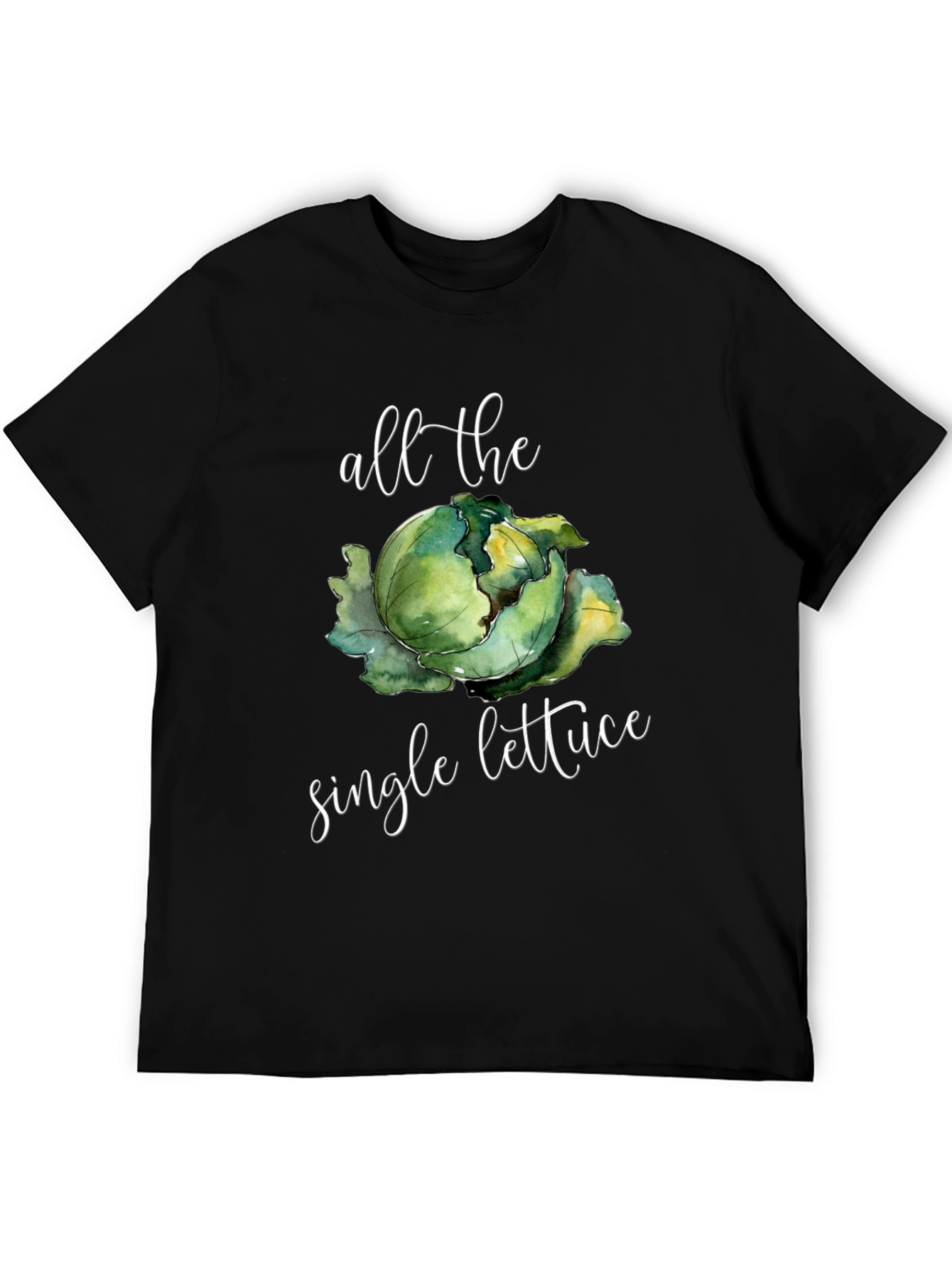 Black All the Single Lettuce Funny T-Shirt view 5