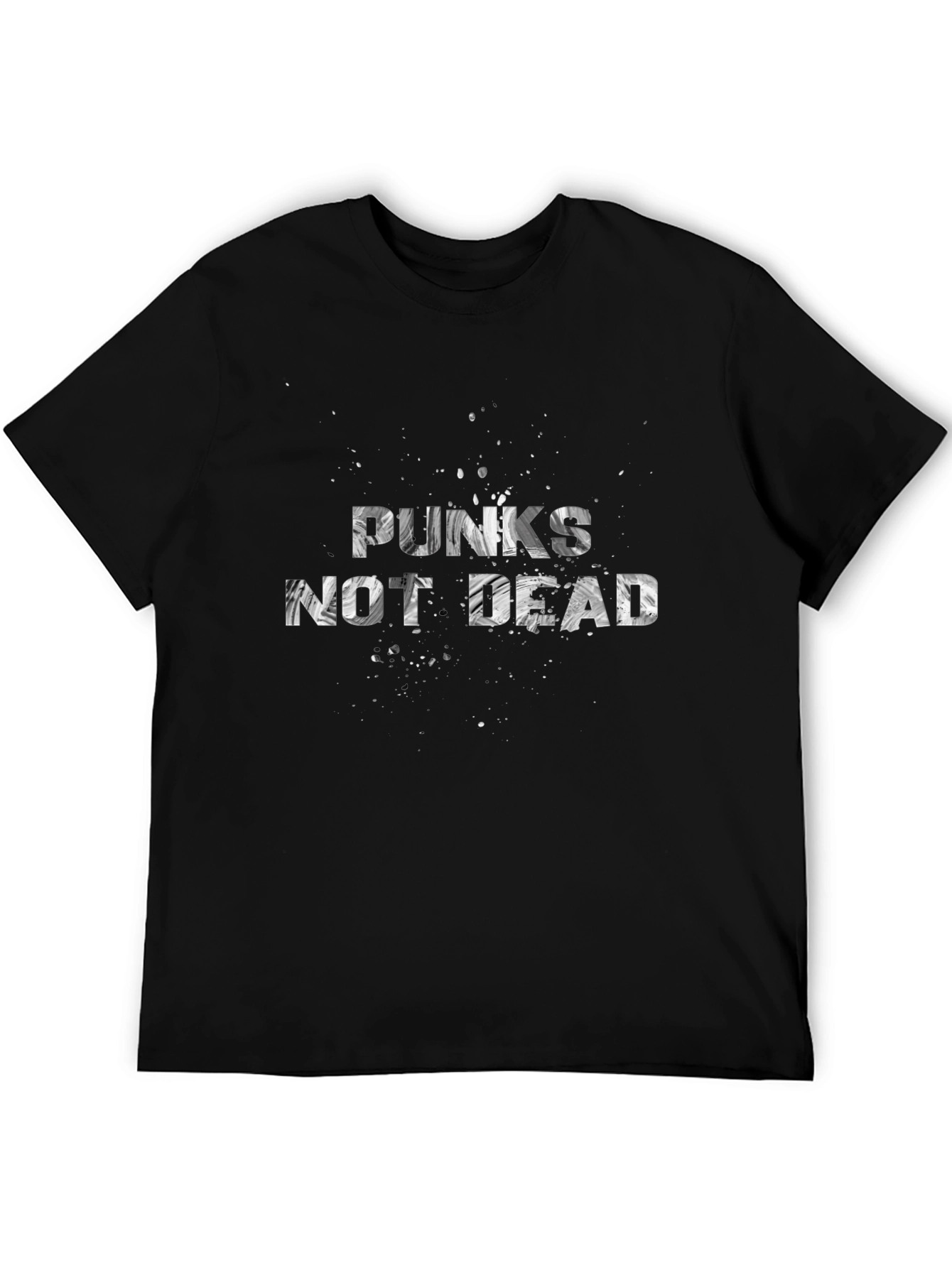 Black Punks Not Dead Graphic Tee - Black Cotton view 5