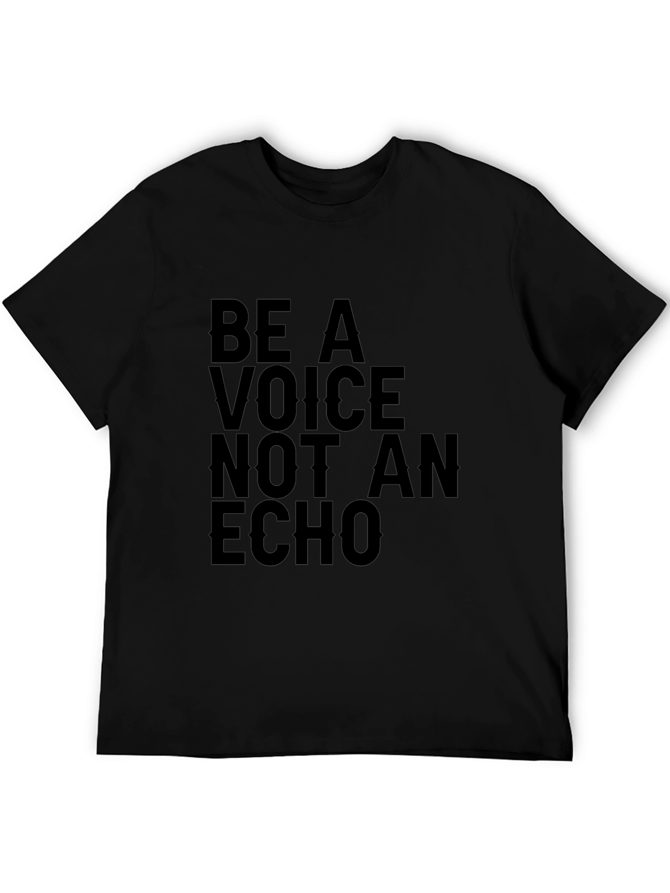 Black Be A Voice Tee - Motivational T-Shirt view 5