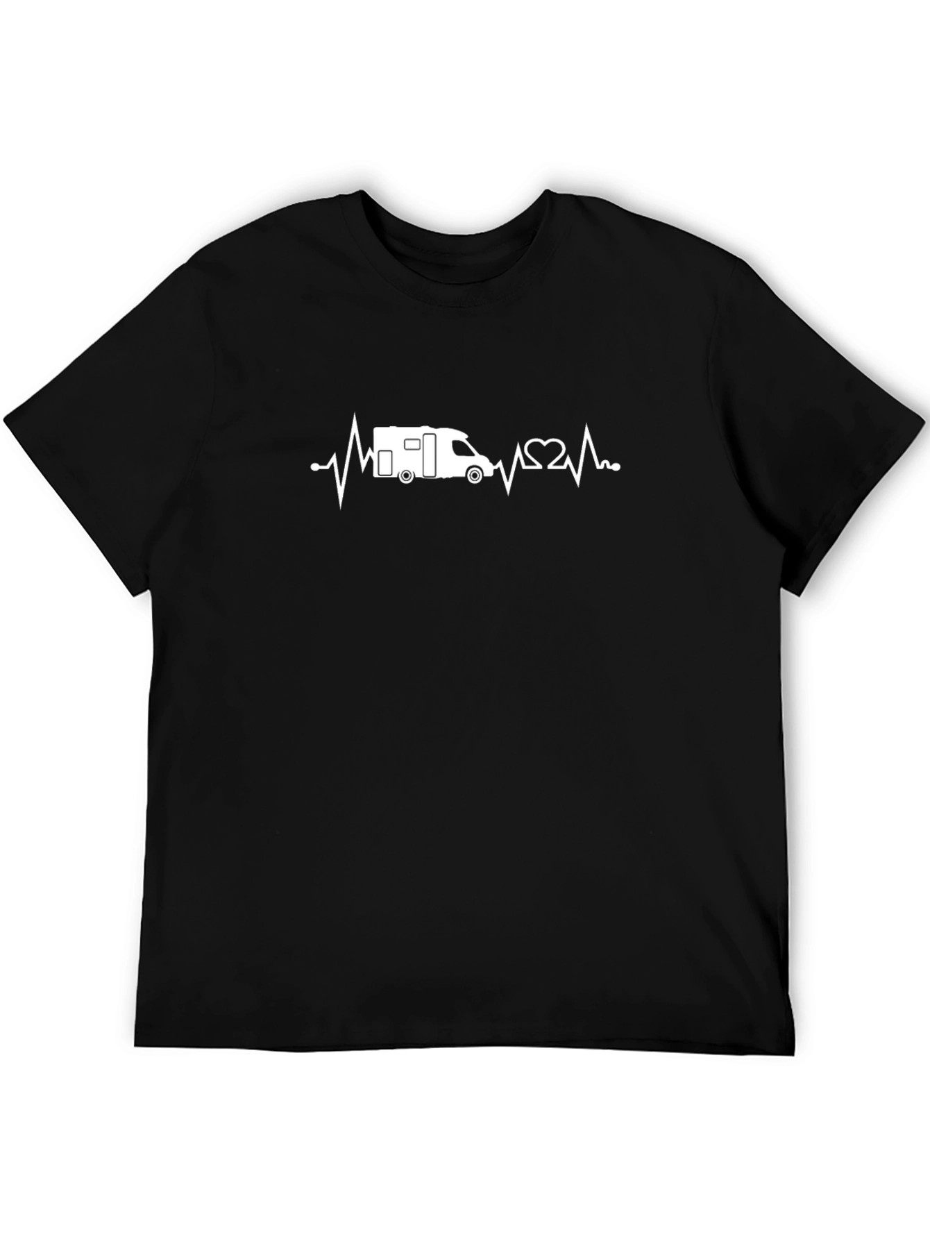 Black Camper Heartbeat Black T-Shirt view 5