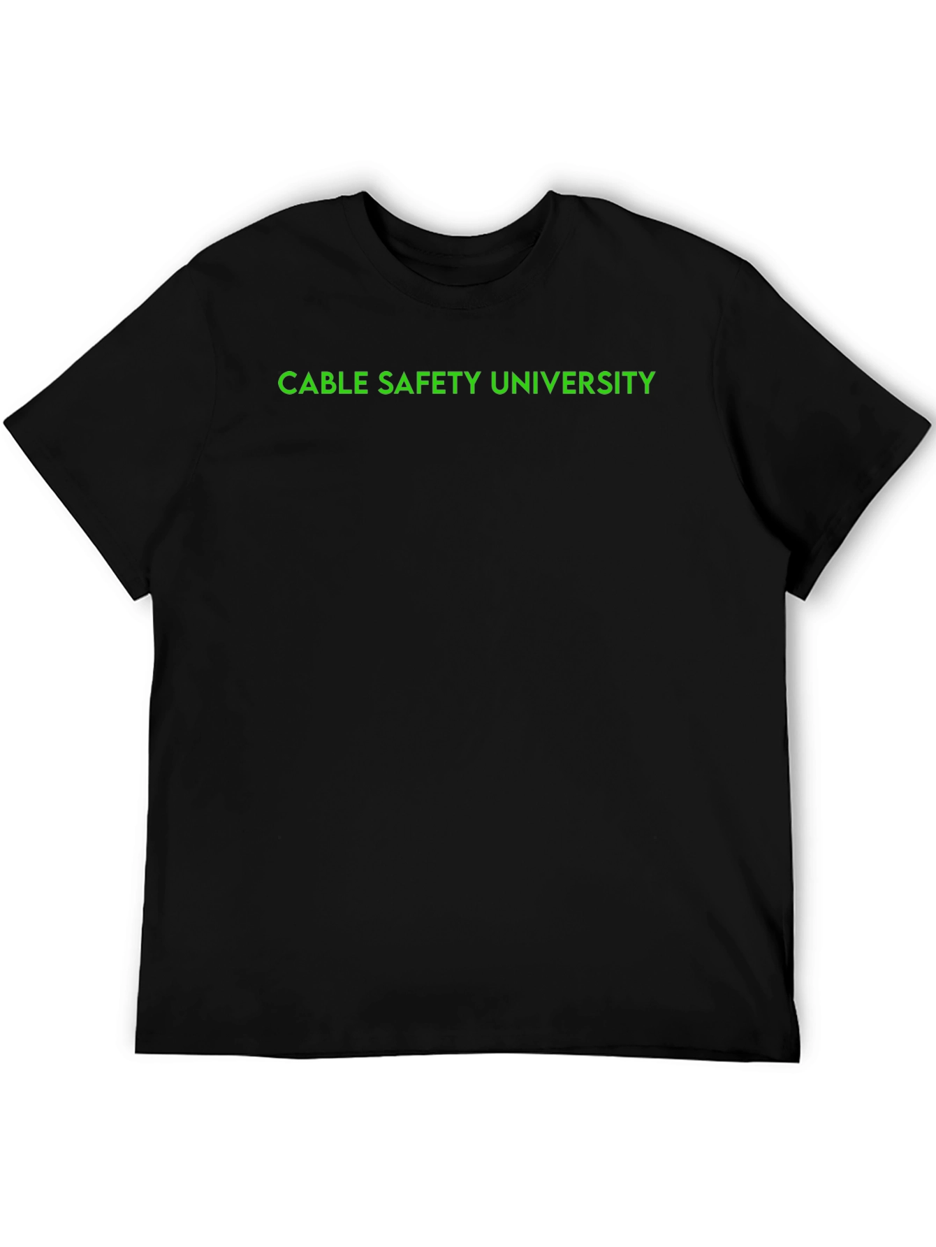Black Cable Safety University Black T-Shirt view 5