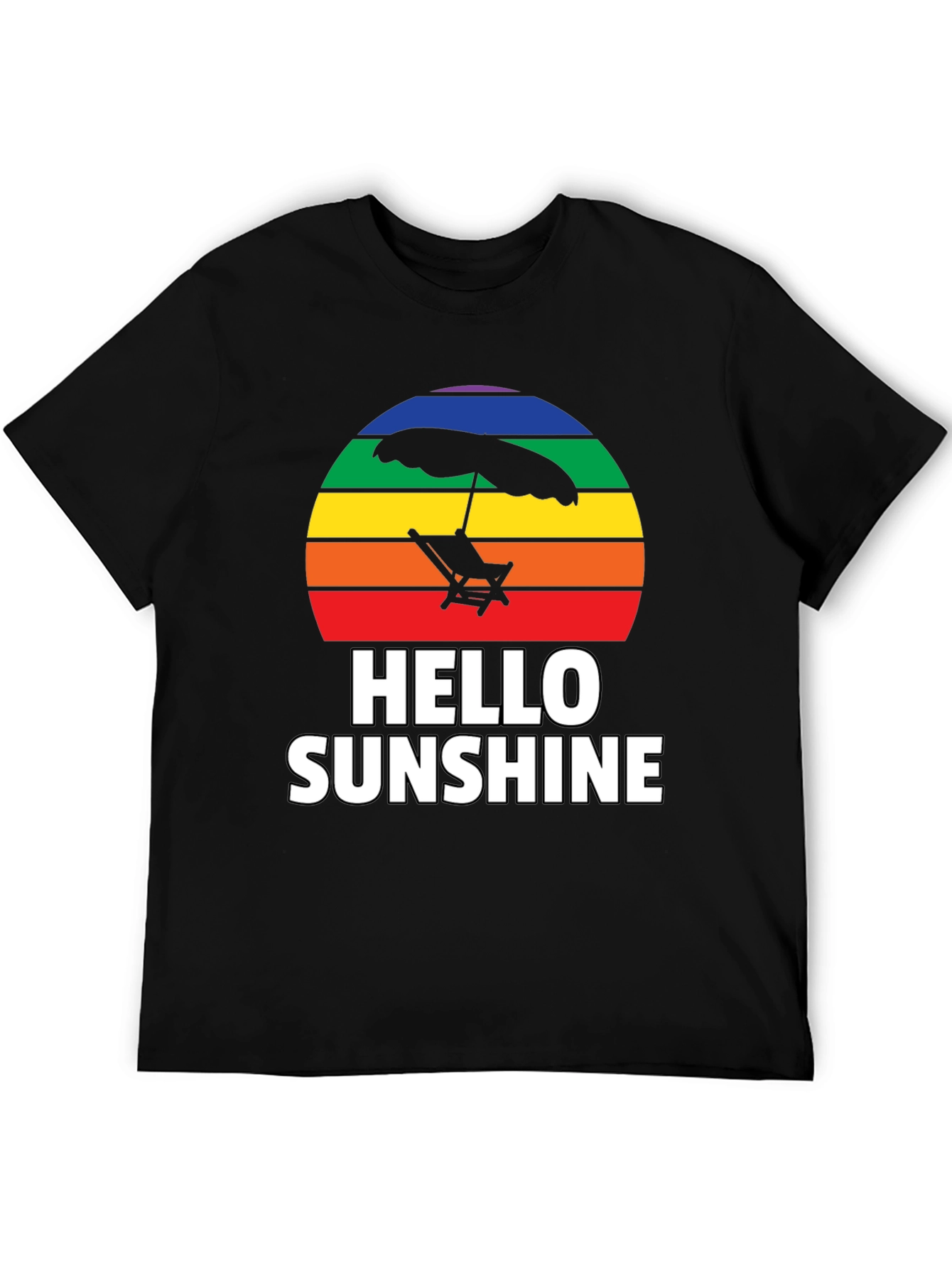 Black Hello Sunshine Rainbow Graphic Tee view 5